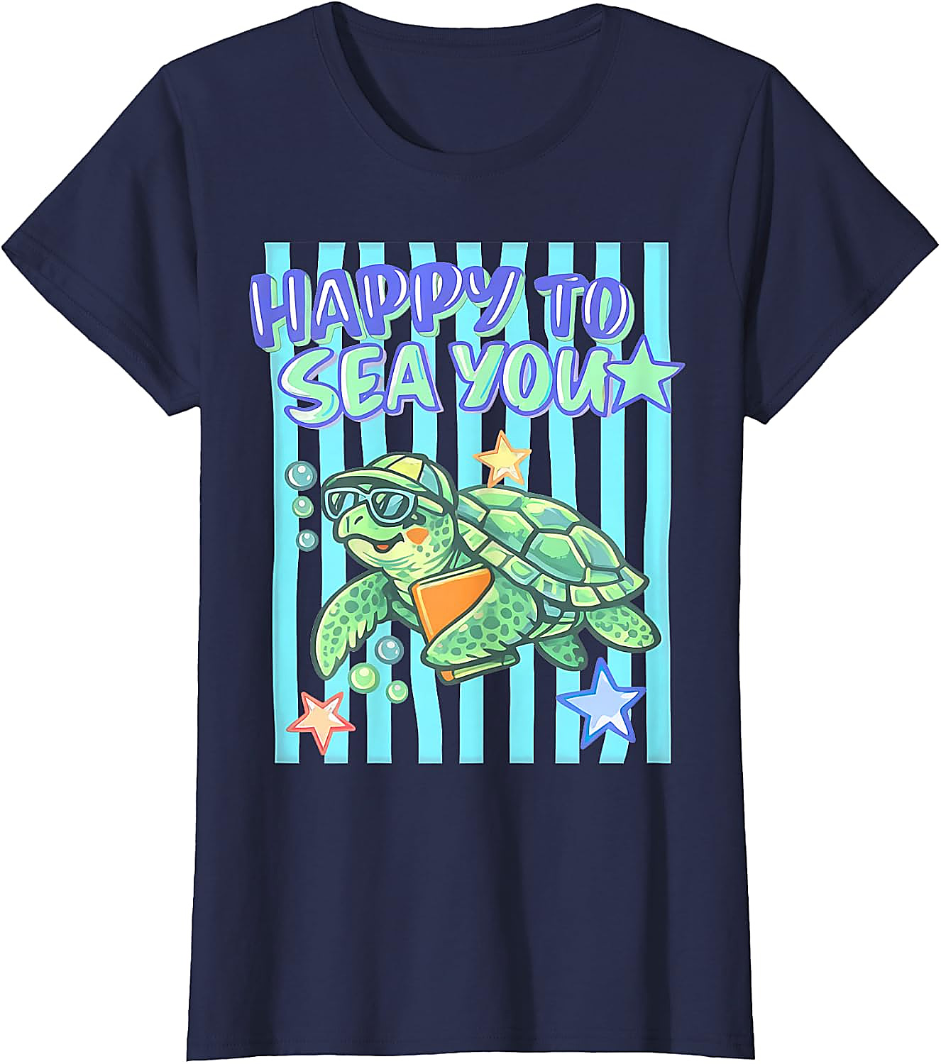 Happy to Sea You Turtle Teacher T-Shirt | Funny School Tee