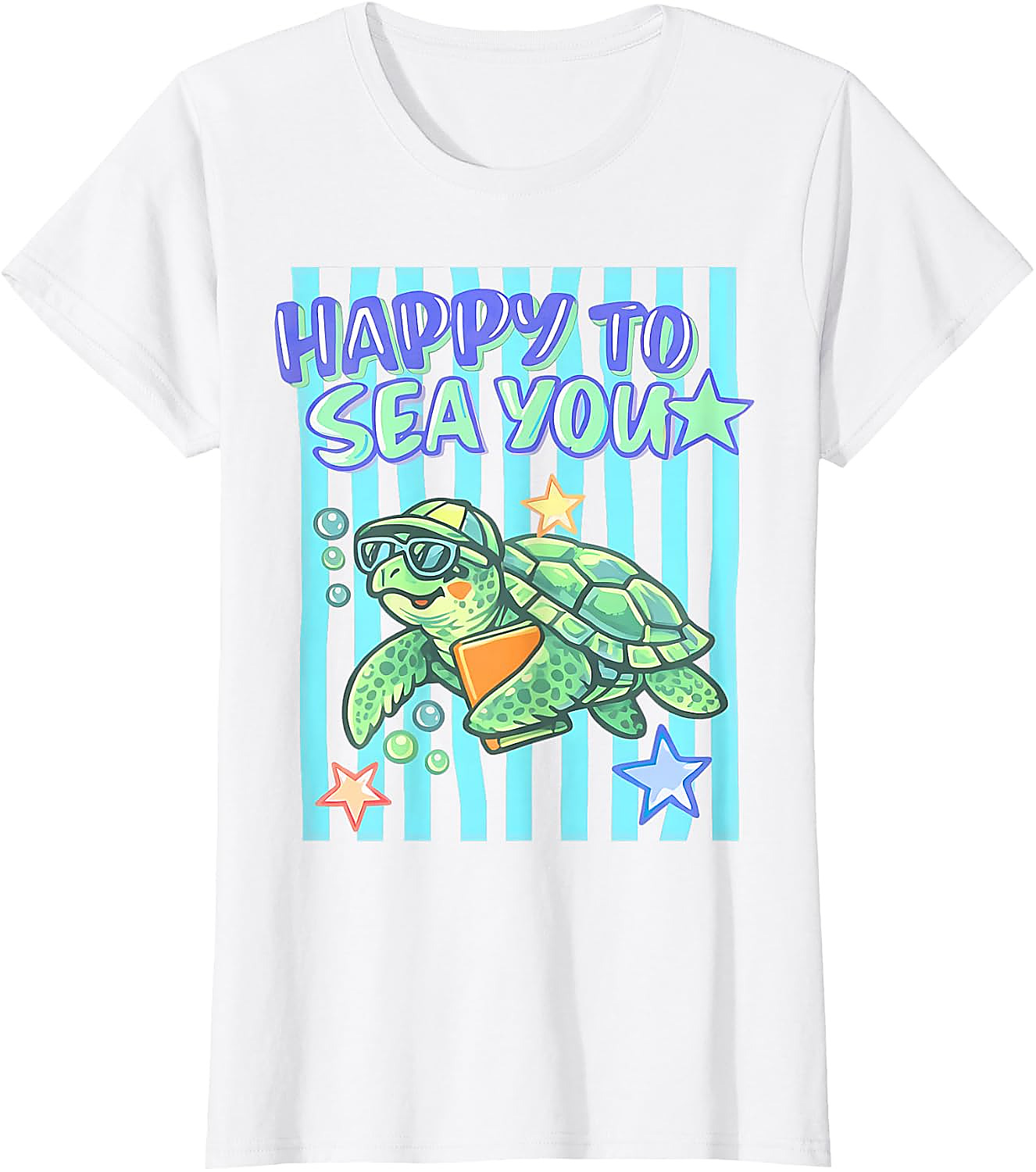 Happy to Sea You Turtle Teacher T-Shirt | Funny School Tee