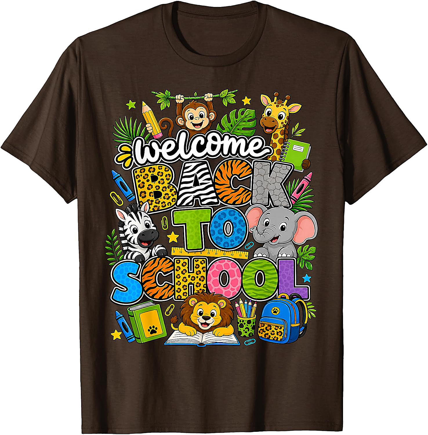 Back to School Safari Animals T-Shirt for Teachers & Kids