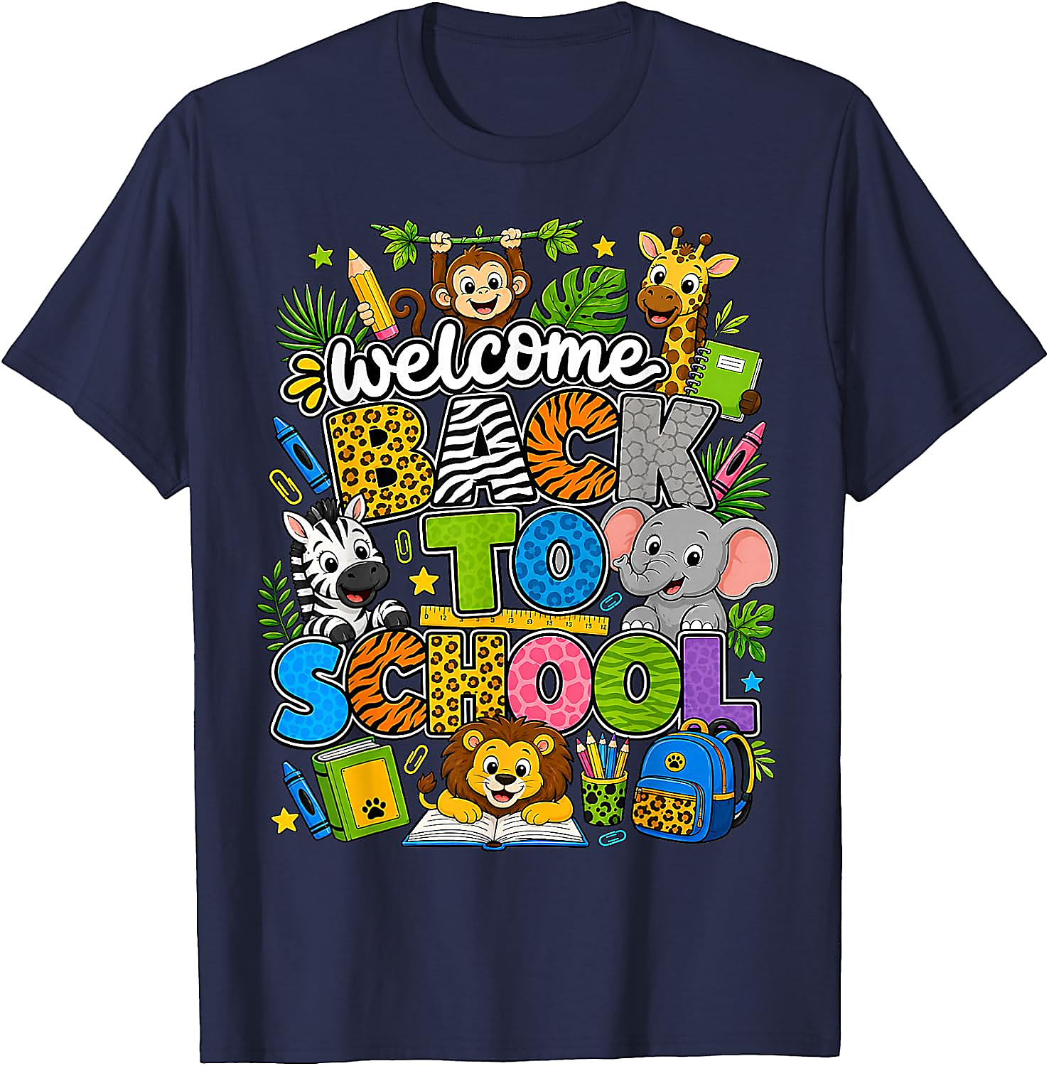 Back to School Safari Animals T-Shirt for Teachers & Kids