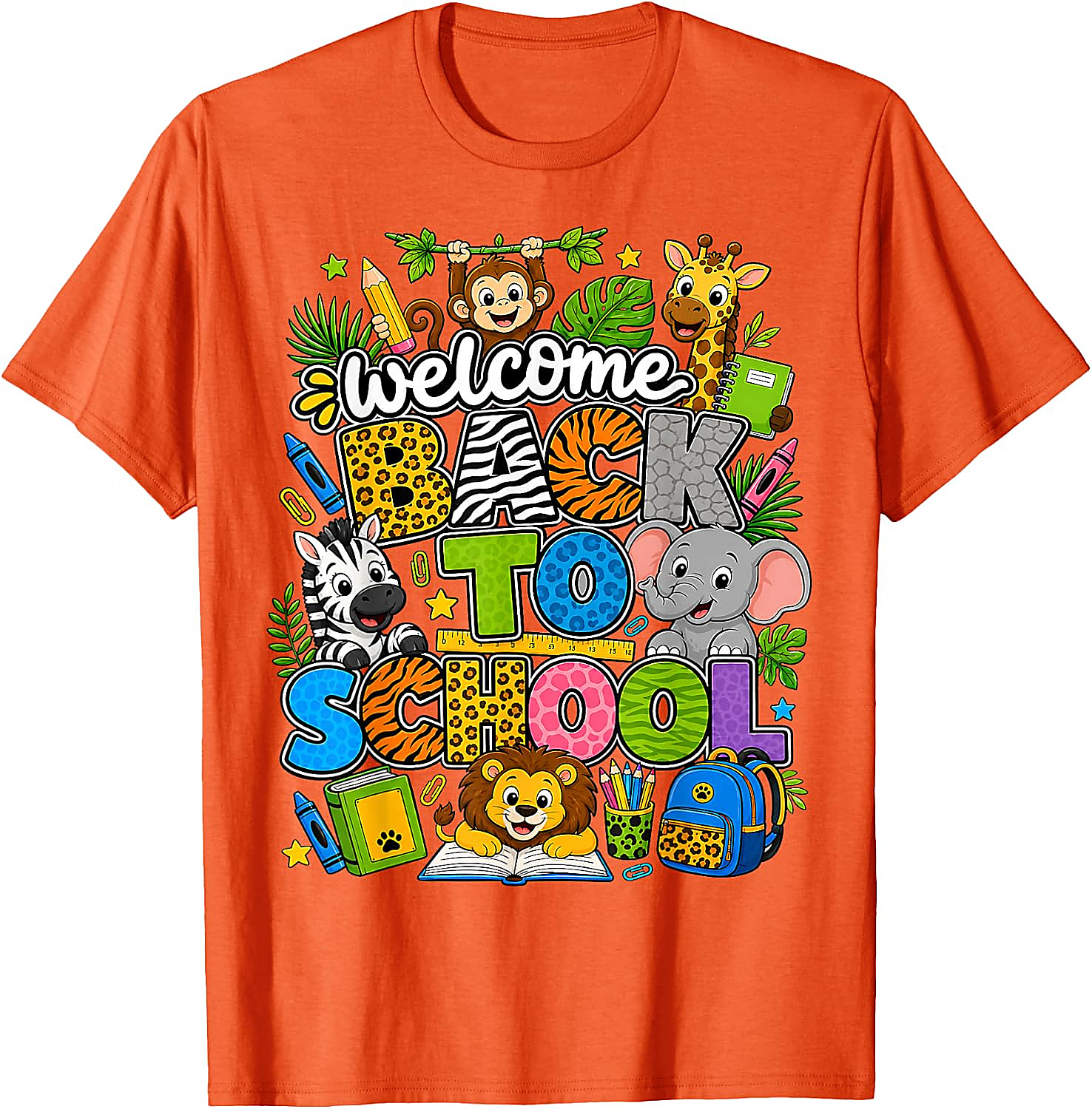 Back to School Safari Animals T-Shirt for Teachers & Kids