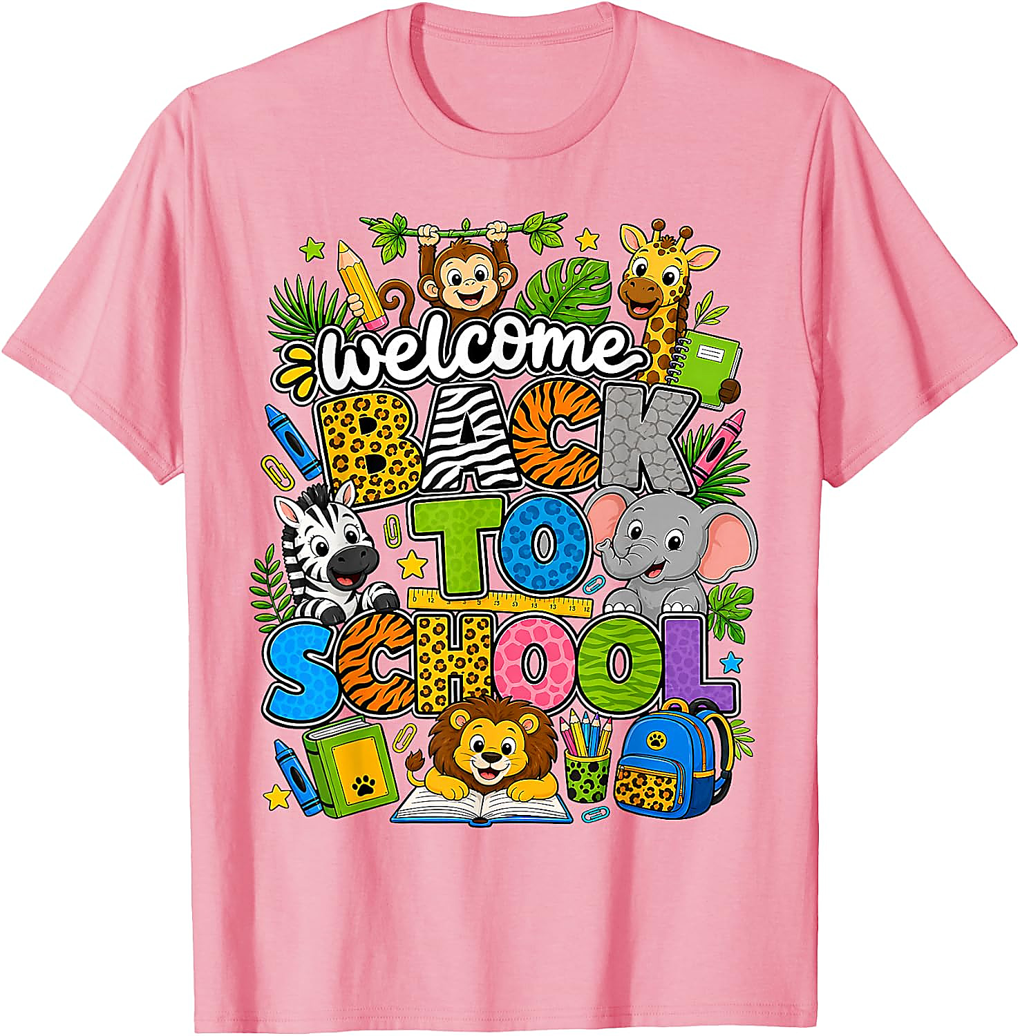 Back to School Safari Animals T-Shirt for Teachers & Kids