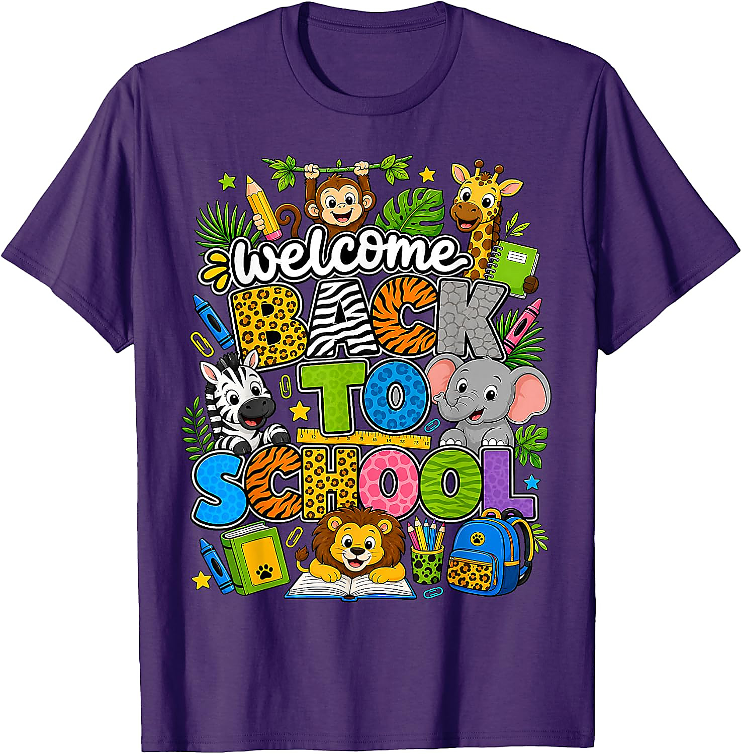 Back to School Safari Animals T-Shirt for Teachers & Kids