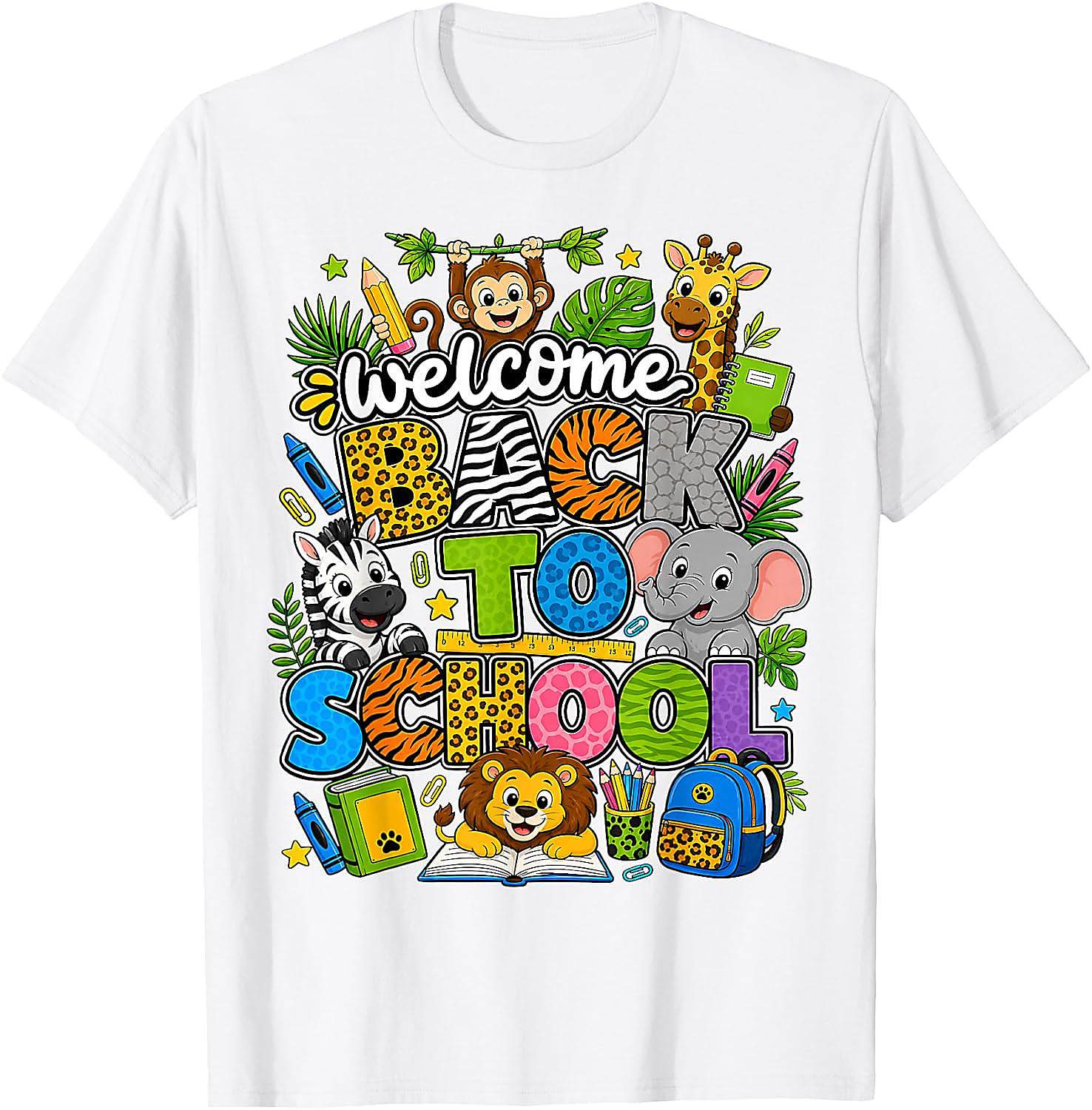 Back to School Safari Animals T-Shirt for Teachers & Kids