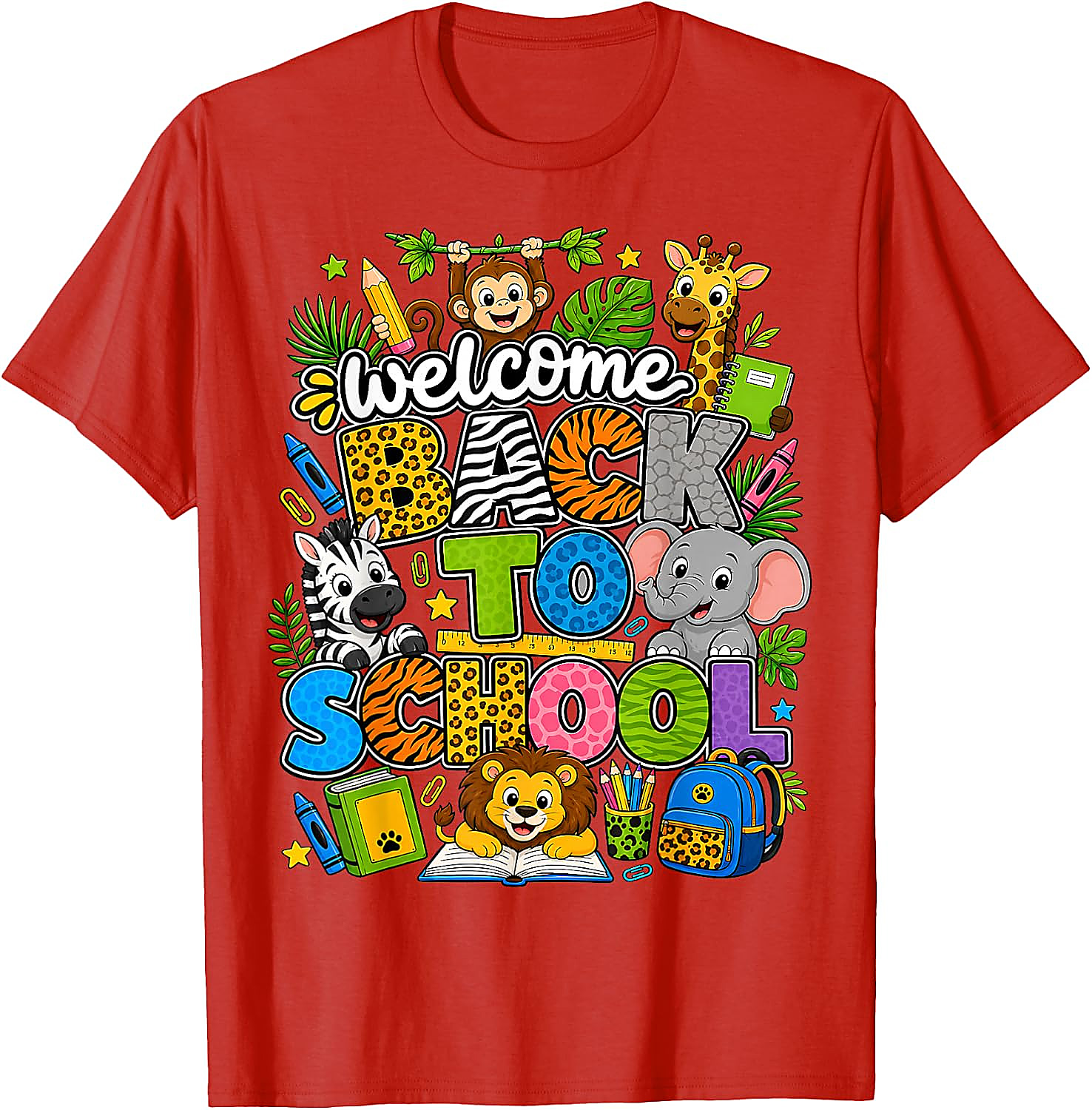 Back to School Safari Animals T-Shirt for Teachers & Kids