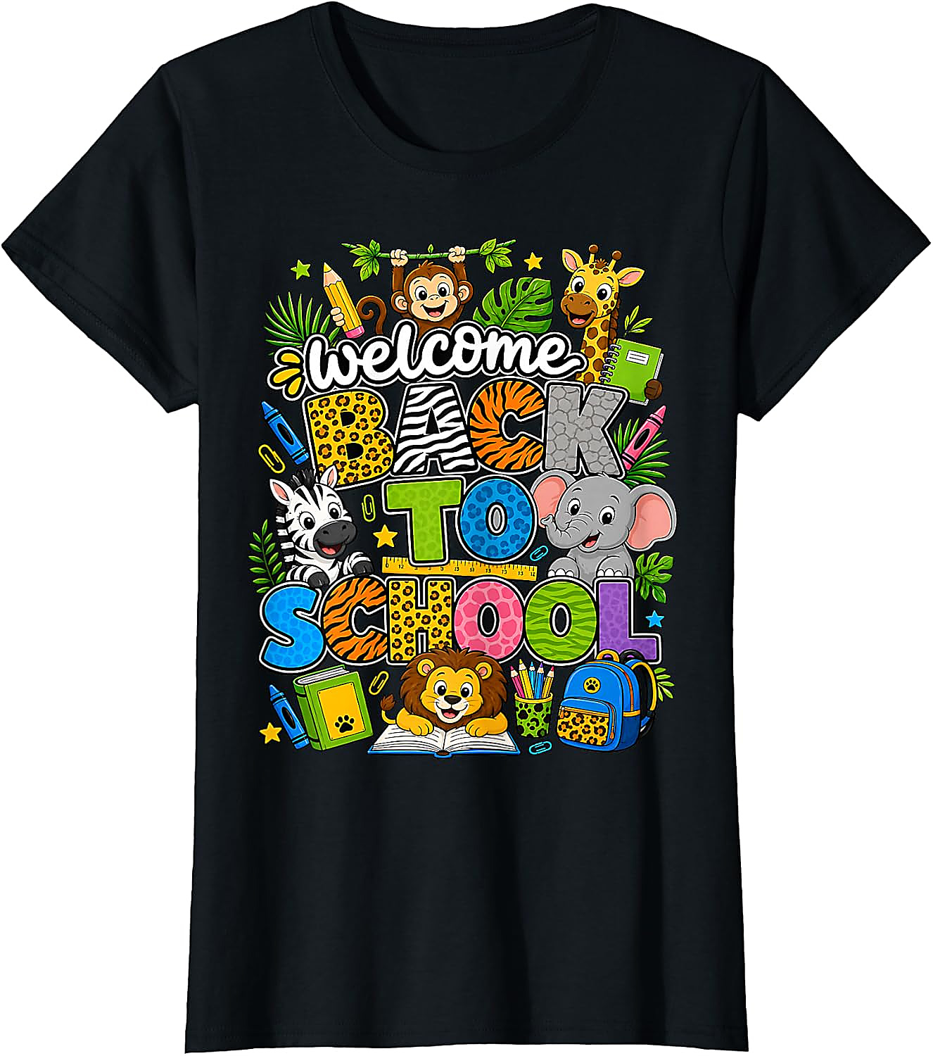Back to School Safari Animals T-Shirt for Teachers & Kids
