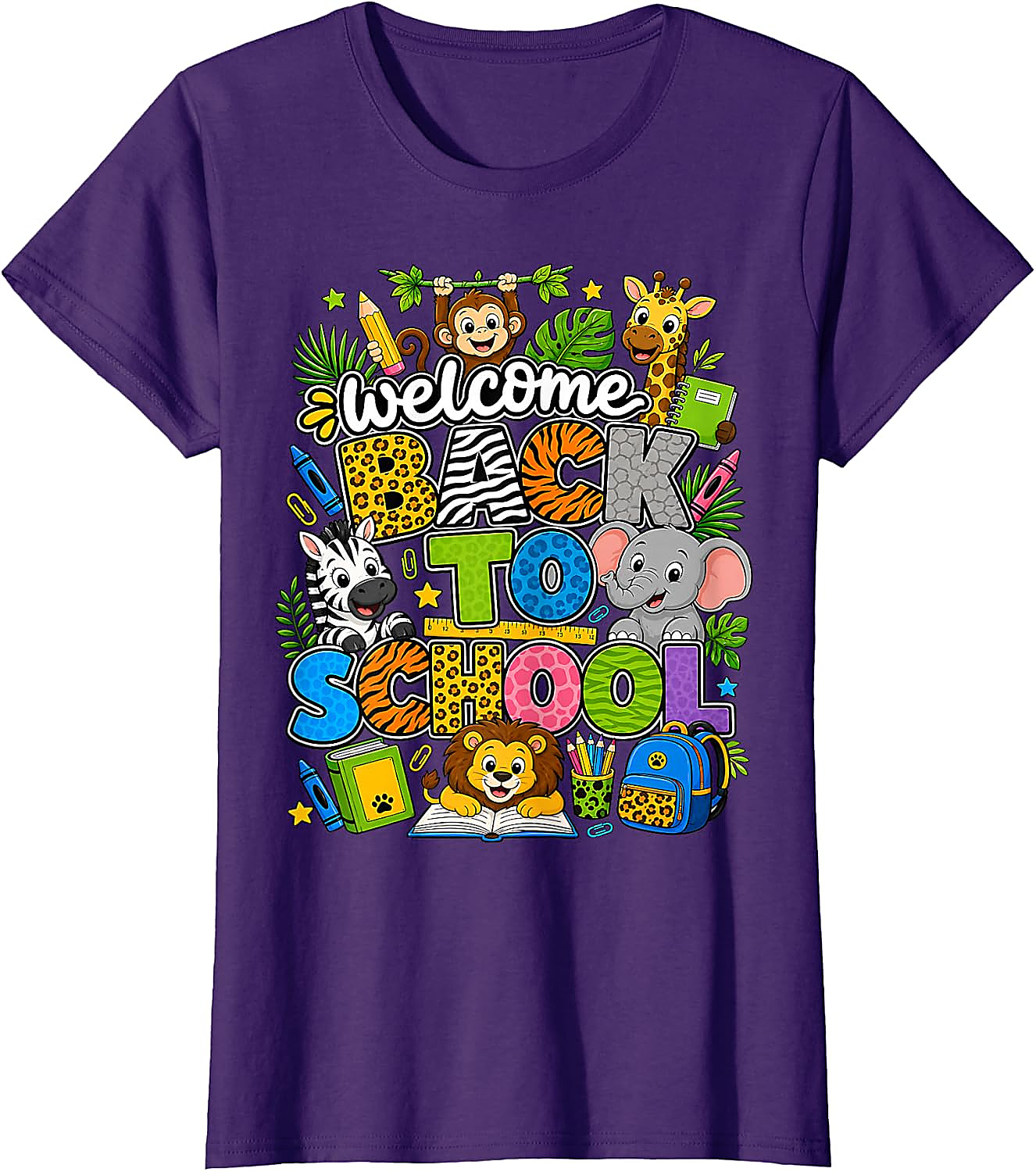 Back to School Safari Animals T-Shirt for Teachers & Kids
