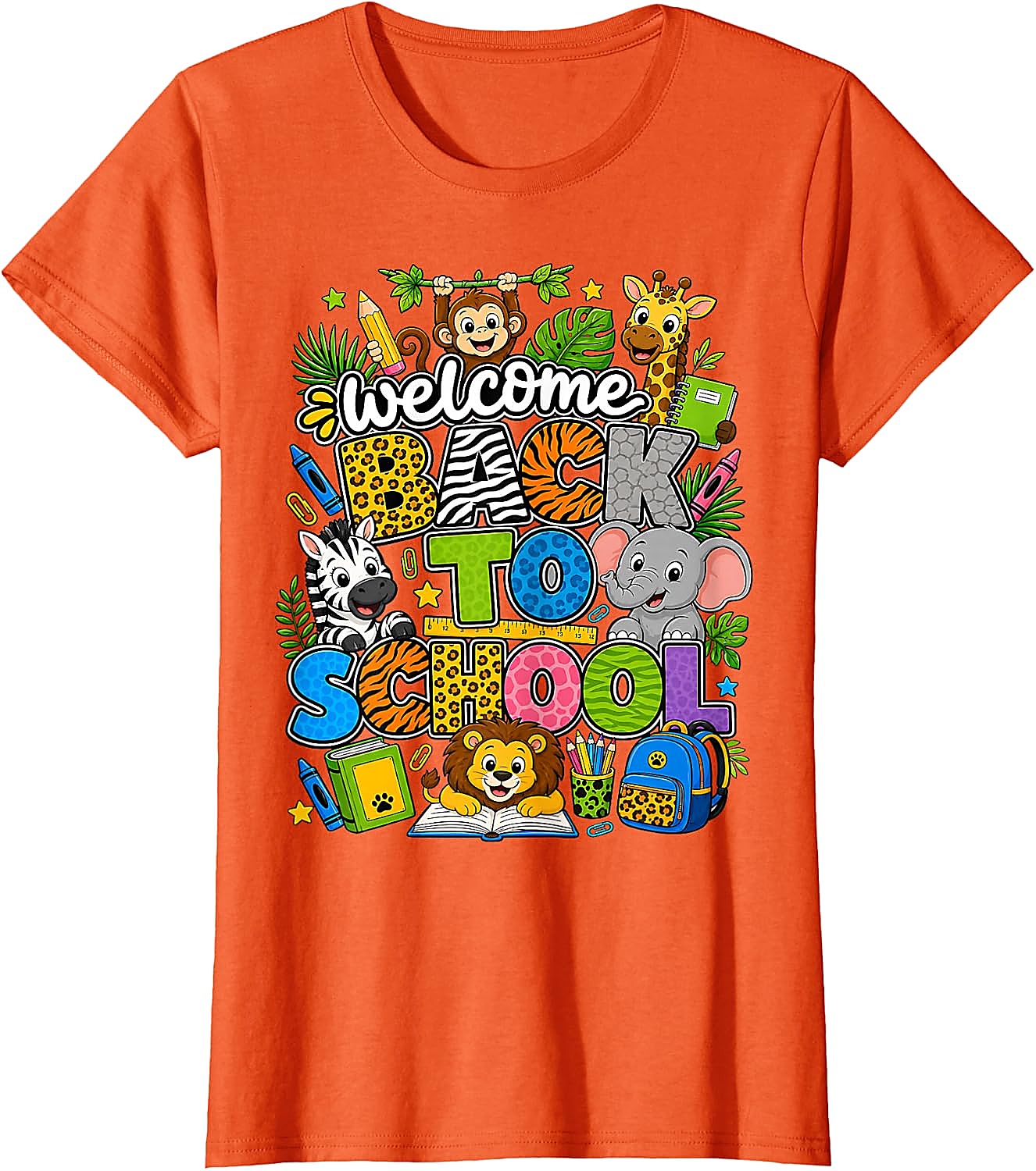 Back to School Safari Animals T-Shirt for Teachers & Kids