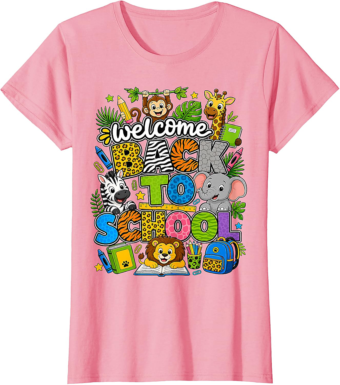 Back to School Safari Animals T-Shirt for Teachers & Kids