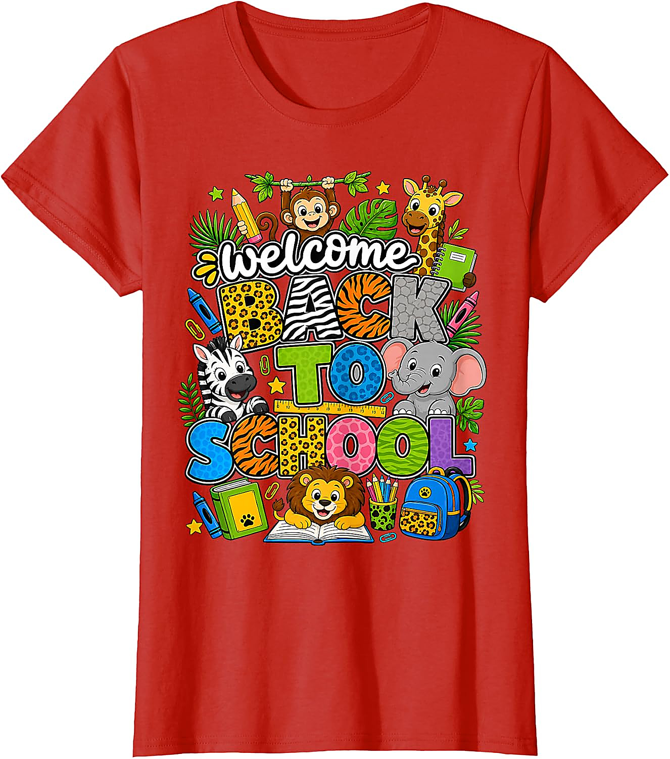 Back to School Safari Animals T-Shirt for Teachers & Kids