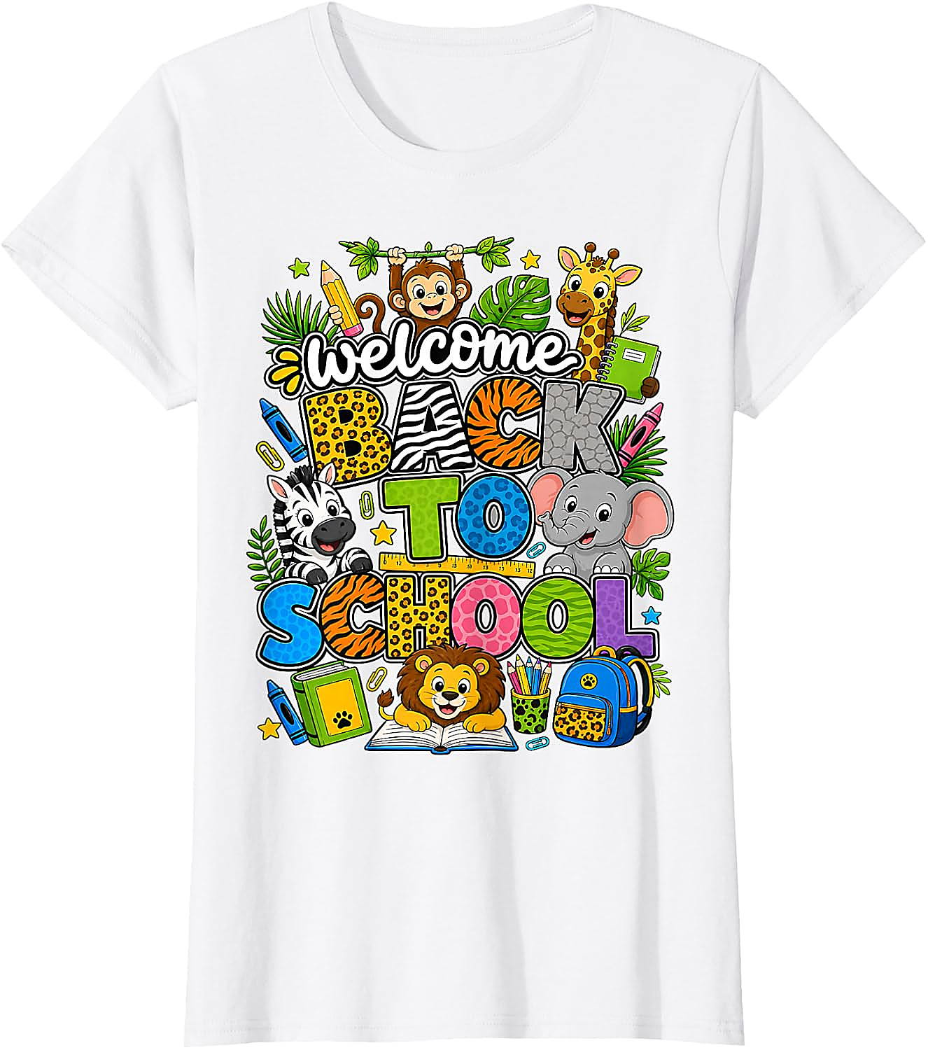 Back to School Safari Animals T-Shirt for Teachers & Kids