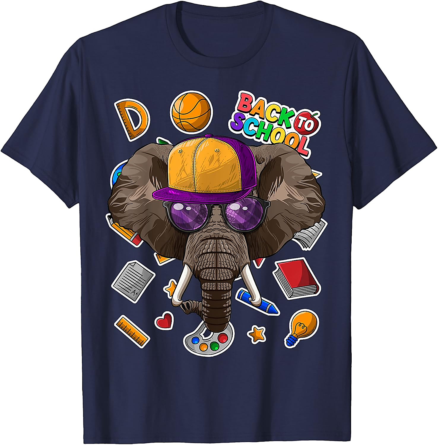 Elephant Back To School T-Shirt | Funny First Day Tee