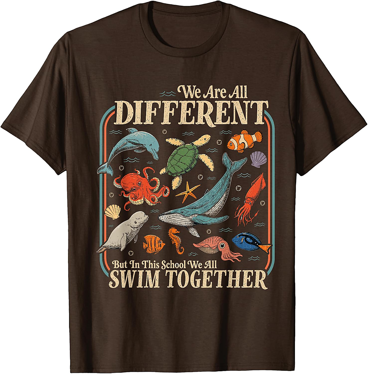 Teacher Ocean Animals Diversity T-Shirt | Back to School Tee