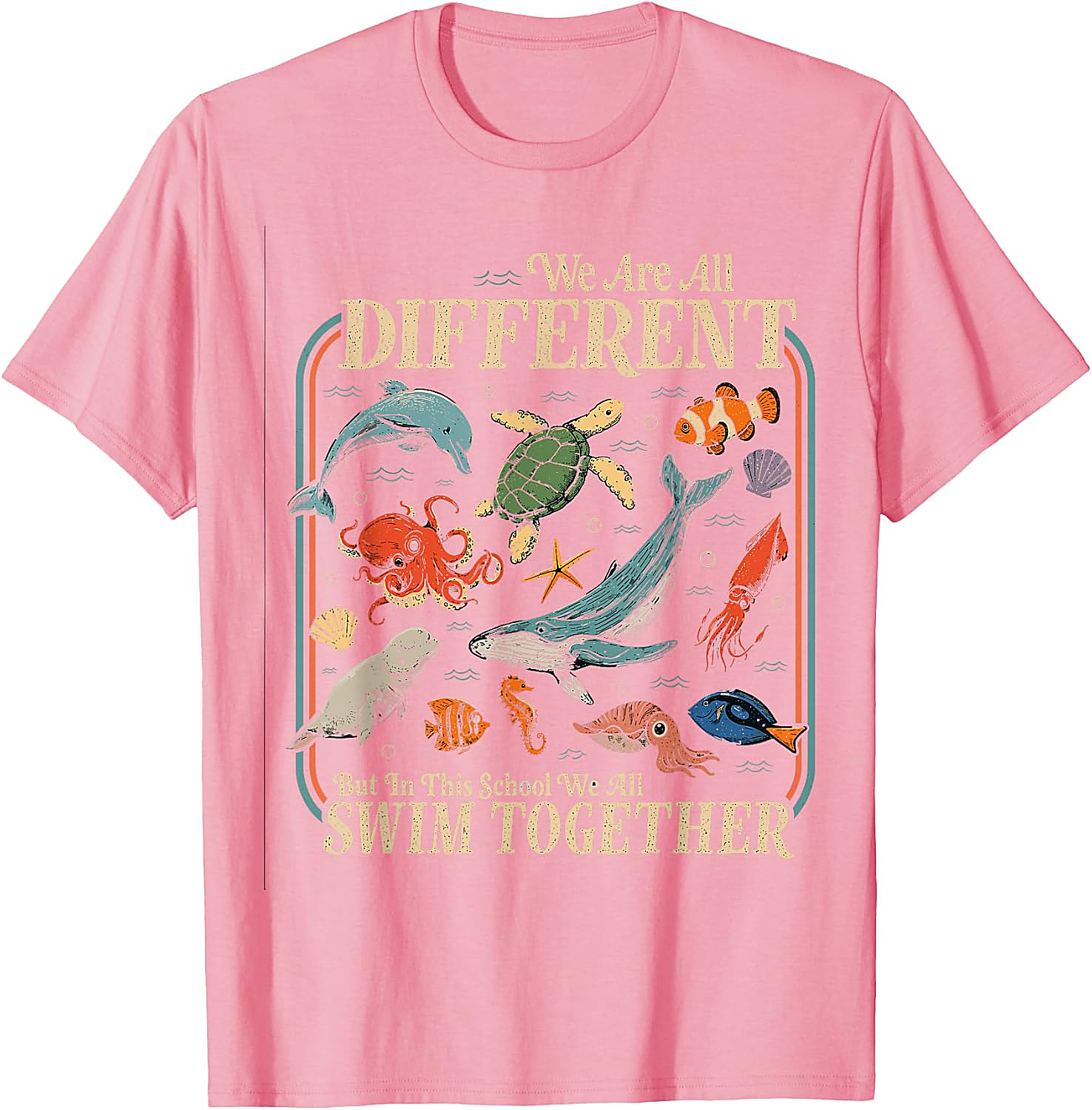 Teacher Ocean Animals Diversity T-Shirt | Back to School Tee