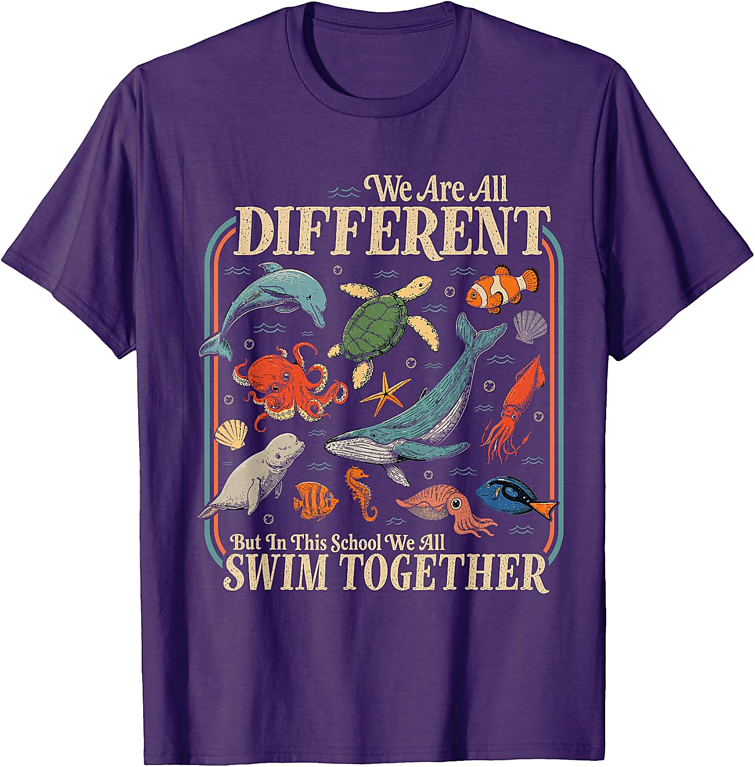 Teacher Ocean Animals Diversity T-Shirt | Back to School Tee