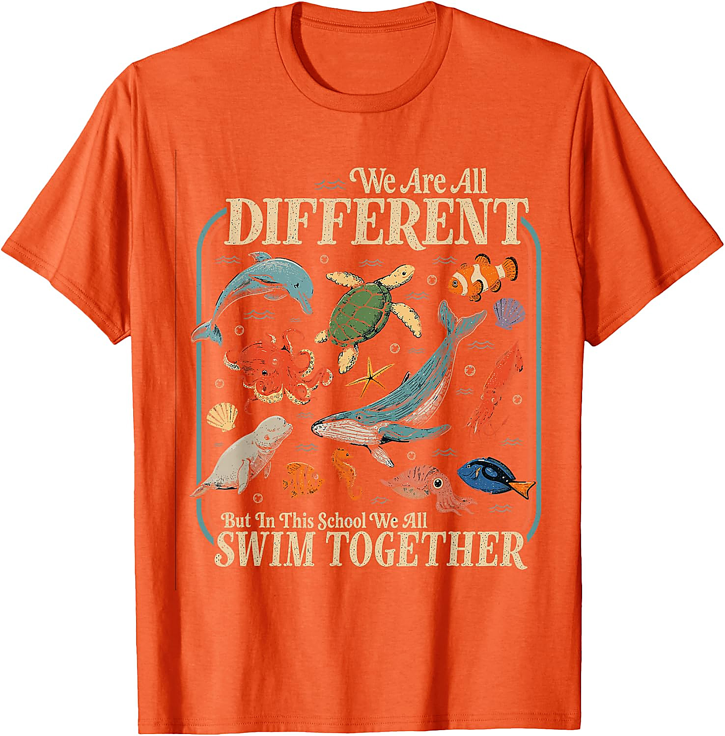 Teacher Ocean Animals Diversity T-Shirt | Back to School Tee