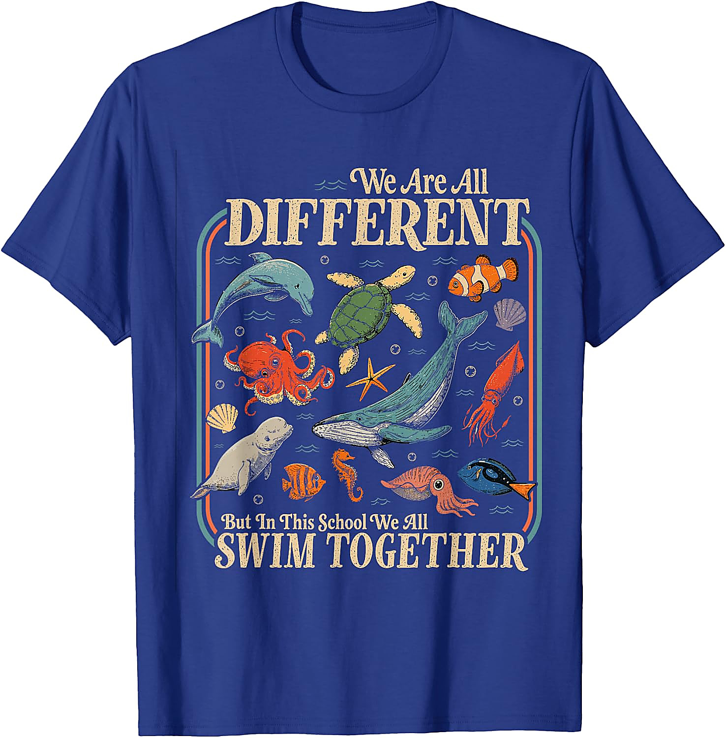 Teacher Ocean Animals Diversity T-Shirt | Back to School Tee