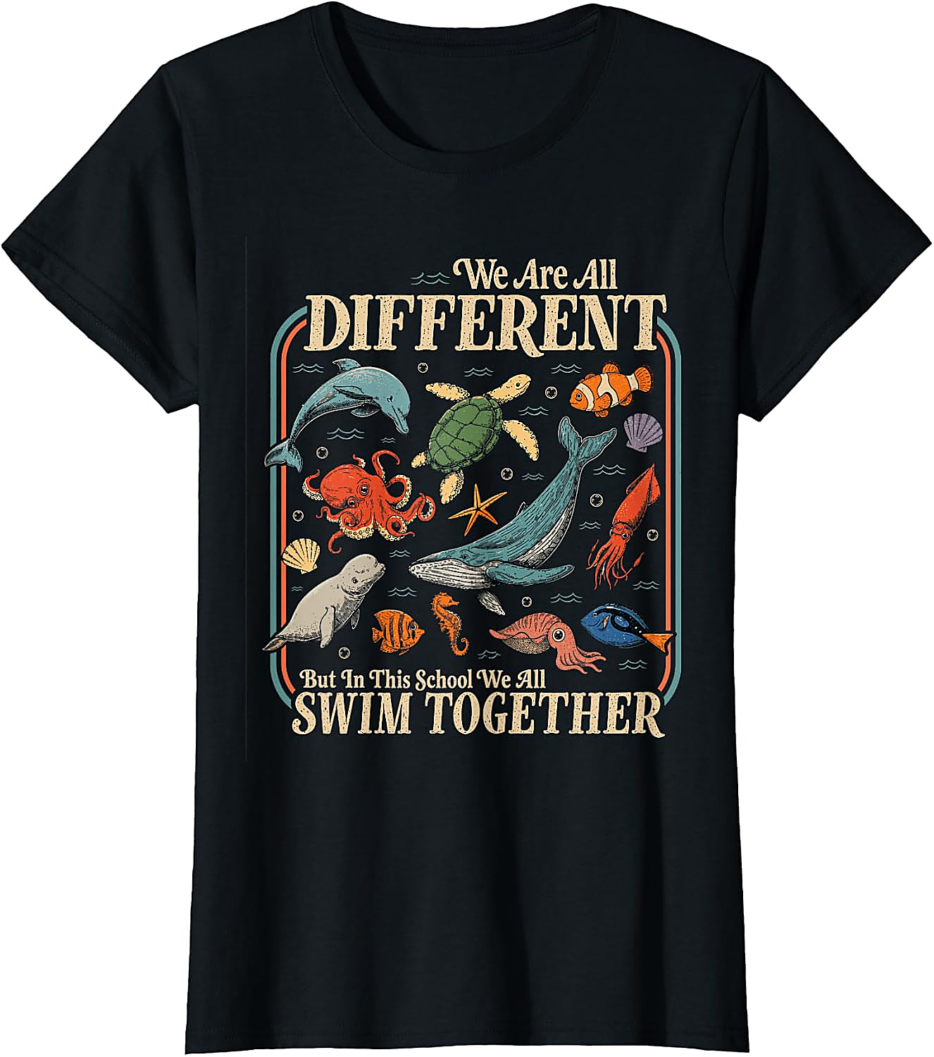 Teacher Ocean Animals Diversity T-Shirt | Back to School Tee