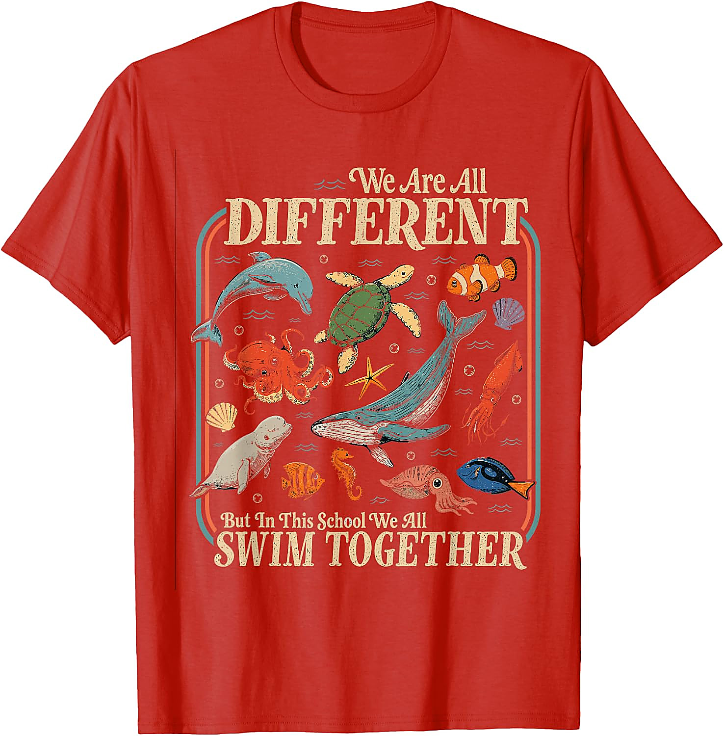 Teacher Ocean Animals Diversity T-Shirt | Back to School Tee