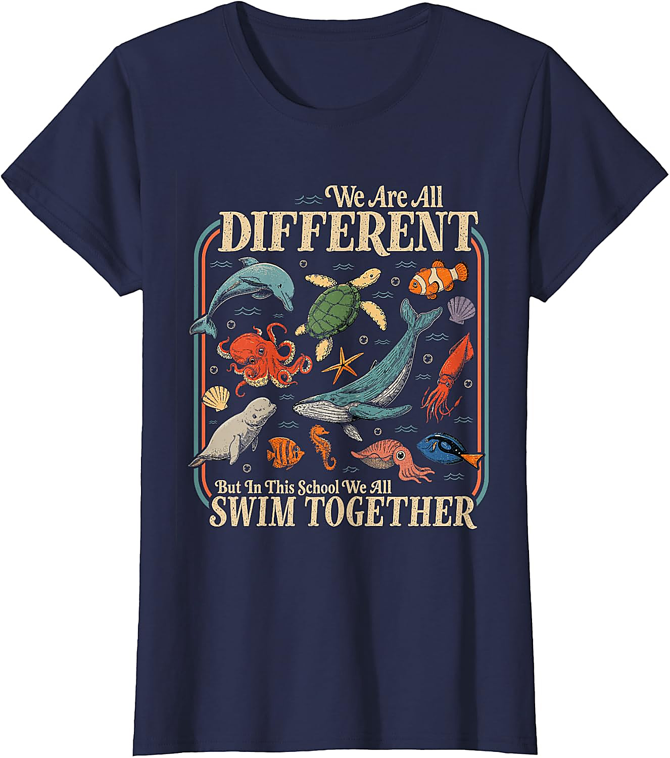 Teacher Ocean Animals Diversity T-Shirt | Back to School Tee