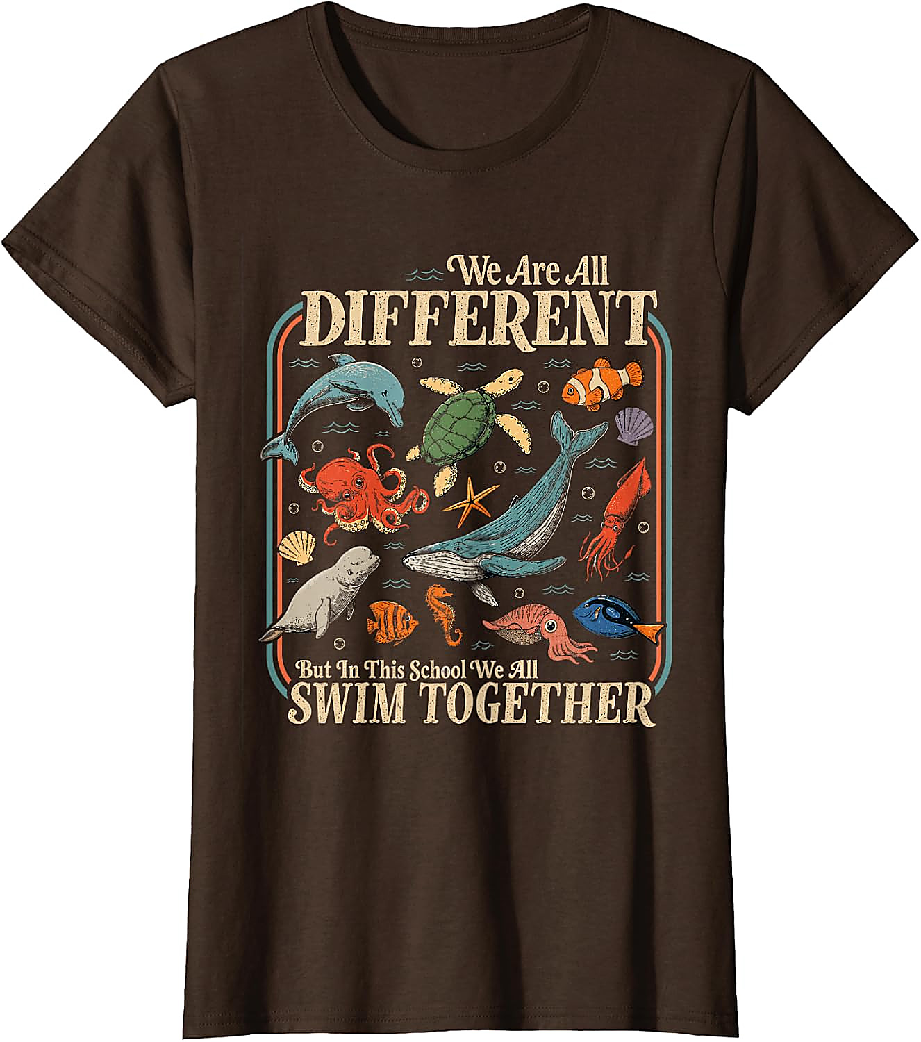 Teacher Ocean Animals Diversity T-Shirt | Back to School Tee