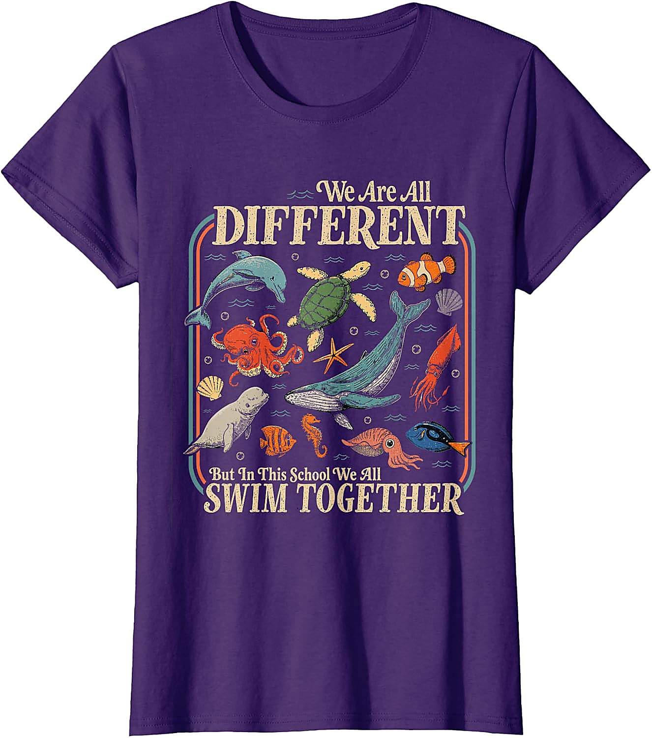 Teacher Ocean Animals Diversity T-Shirt | Back to School Tee