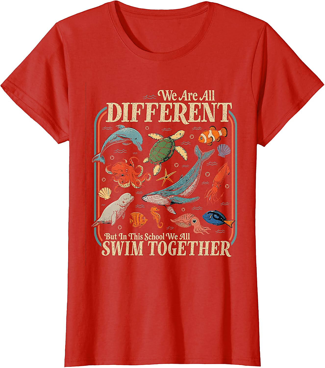 Teacher Ocean Animals Diversity T-Shirt | Back to School Tee