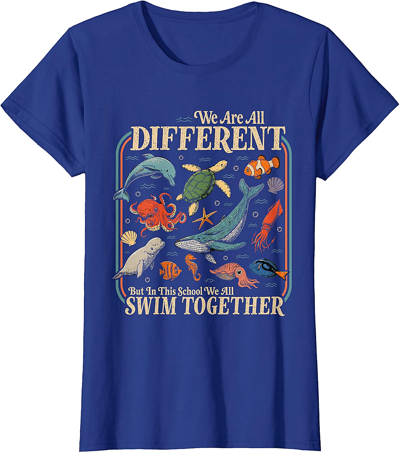 Teacher Ocean Animals Diversity T-Shirt | Back to School Tee