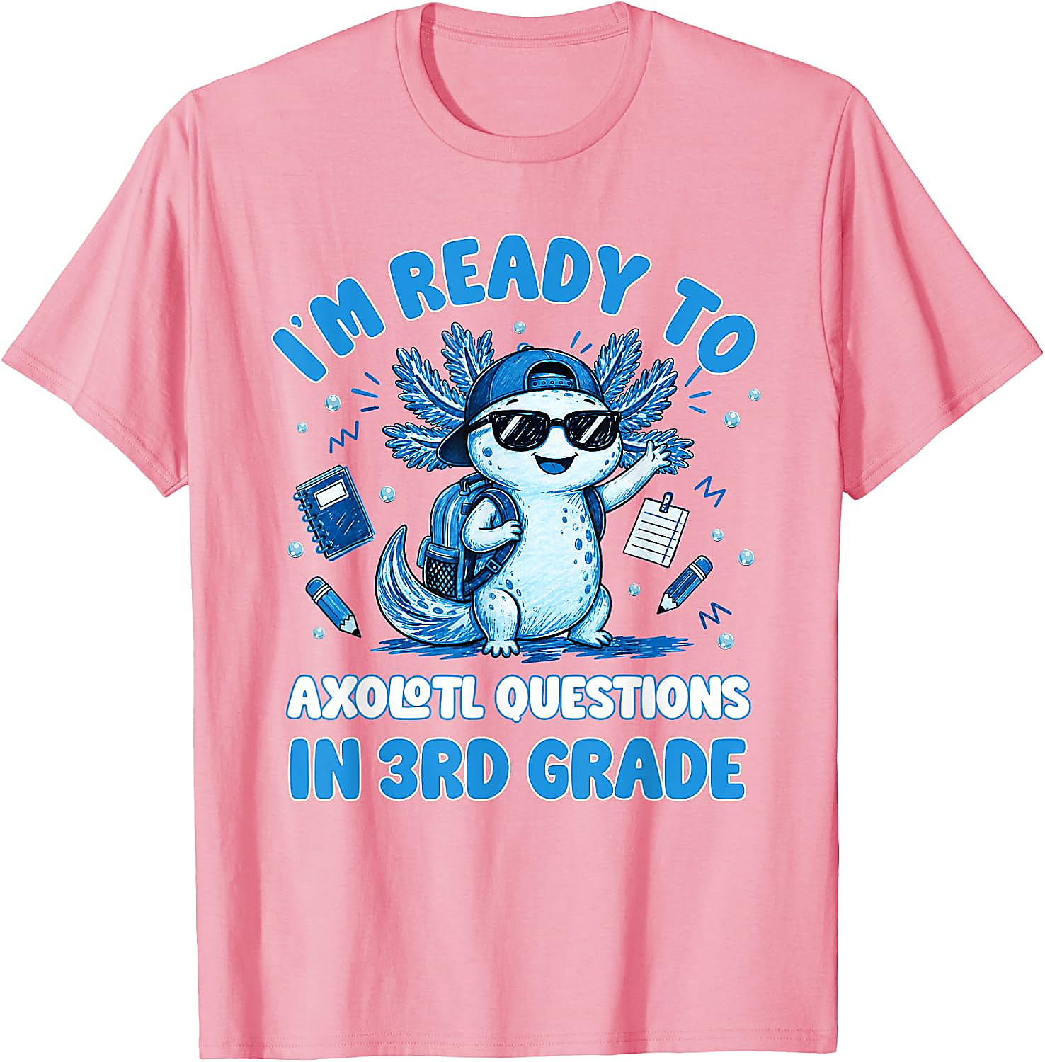 3rd Grade Axolotl T-Shirt | Funny Back to School Tee for Kids