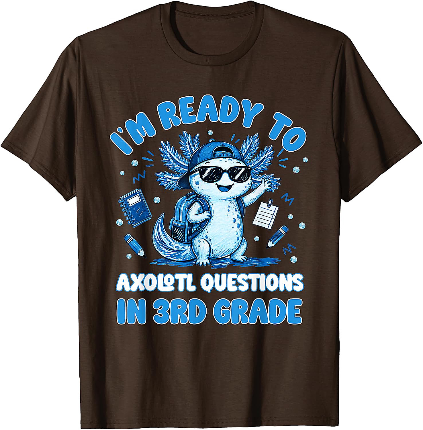 3rd Grade Axolotl T-Shirt | Funny Back to School Tee for Kids