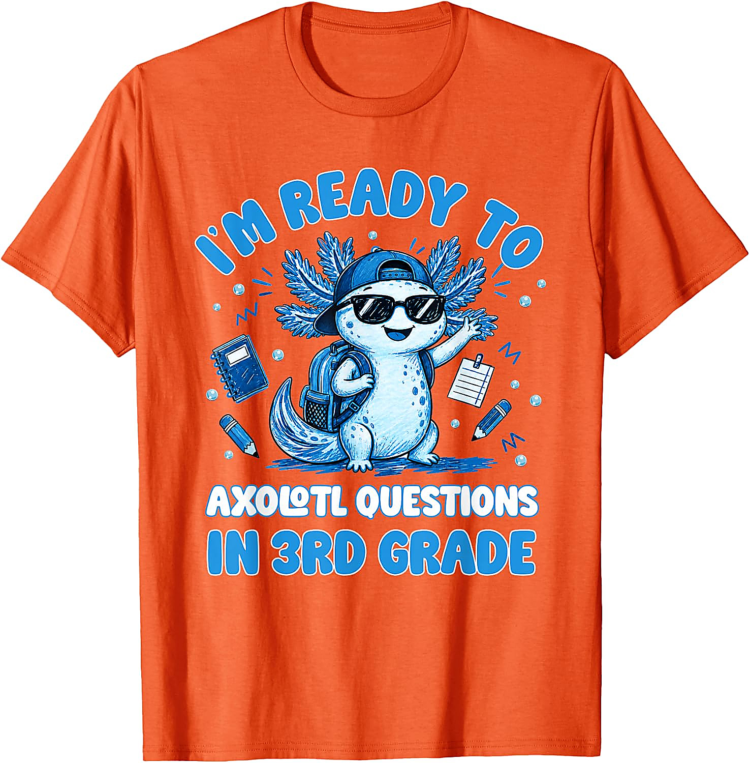 3rd Grade Axolotl T-Shirt | Funny Back to School Tee for Kids