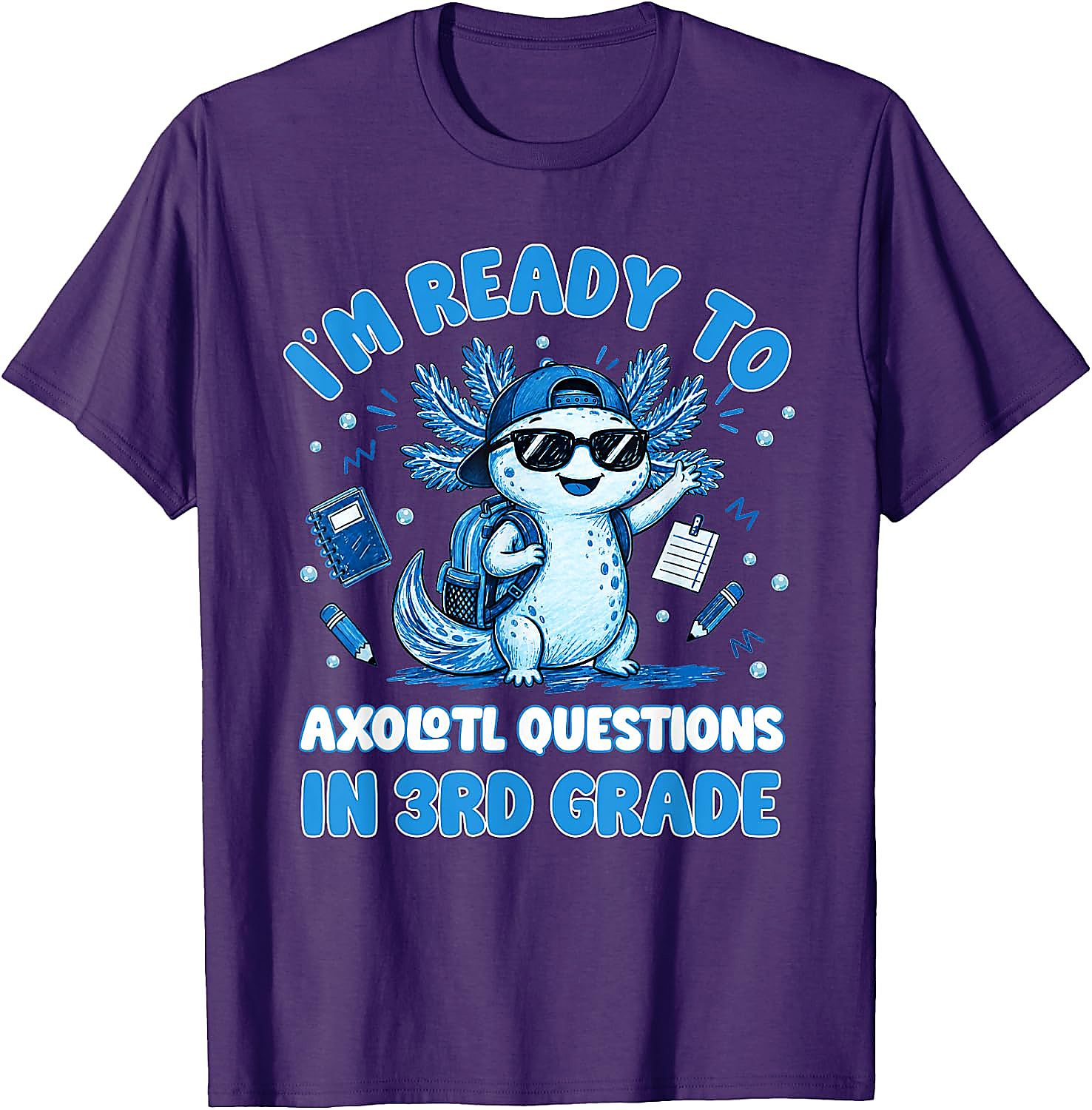 3rd Grade Axolotl T-Shirt | Funny Back to School Tee for Kids