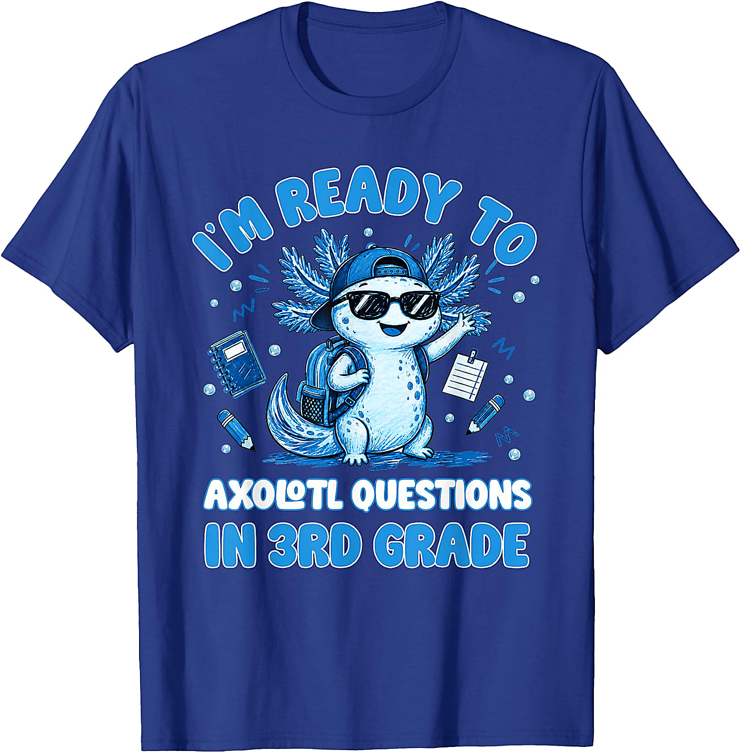 3rd Grade Axolotl T-Shirt | Funny Back to School Tee for Kids