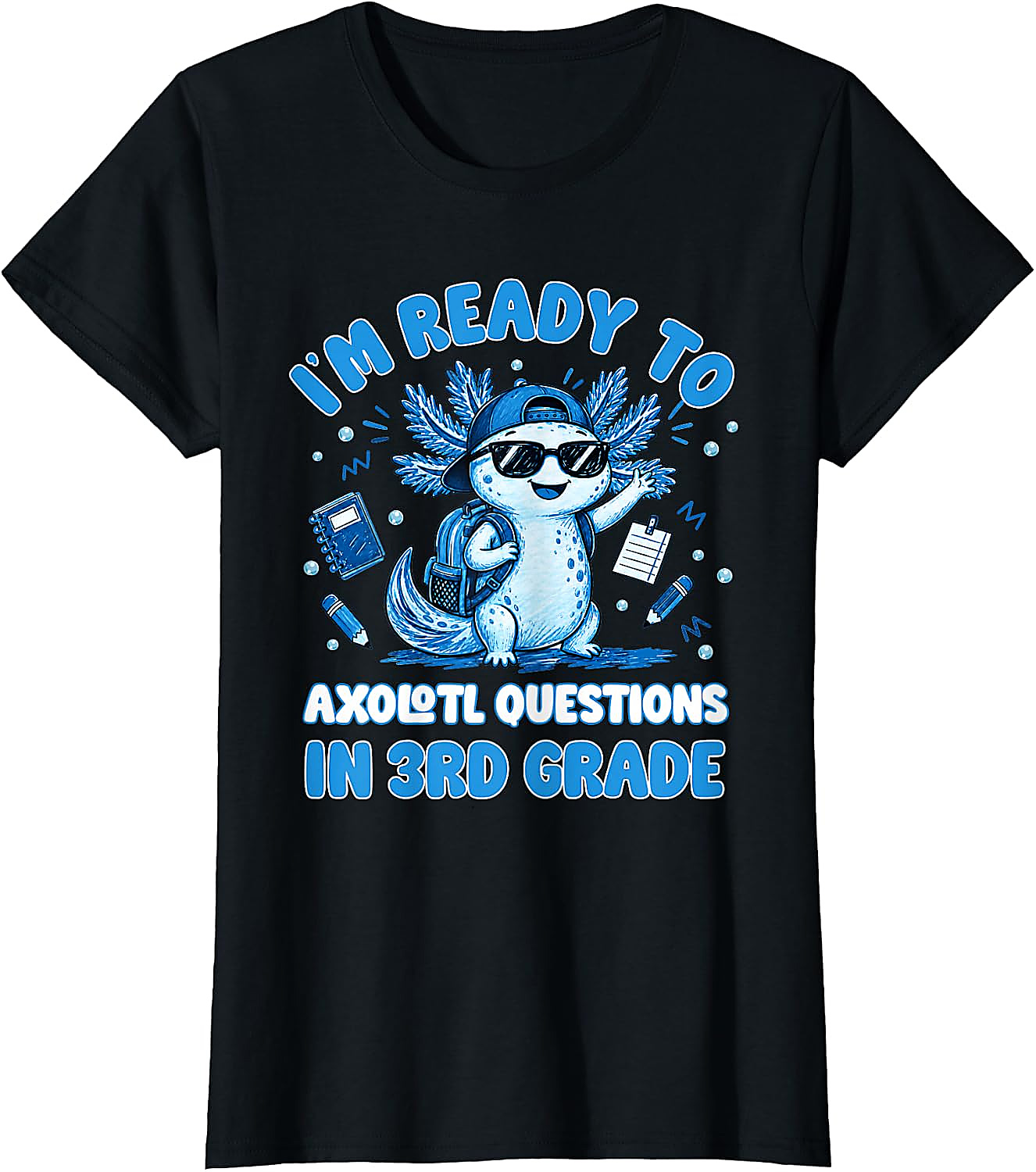 3rd Grade Axolotl T-Shirt | Funny Back to School Tee for Kids