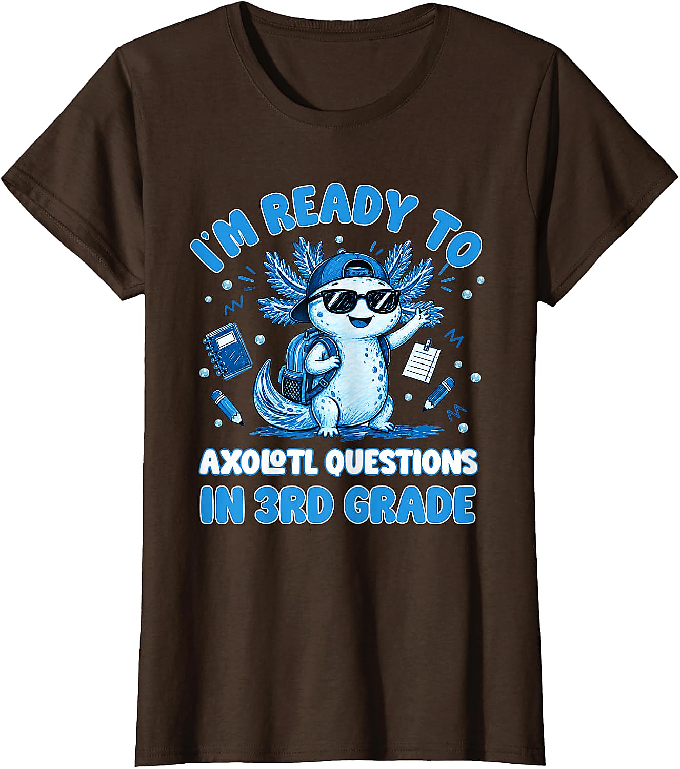 3rd Grade Axolotl T-Shirt | Funny Back to School Tee for Kids