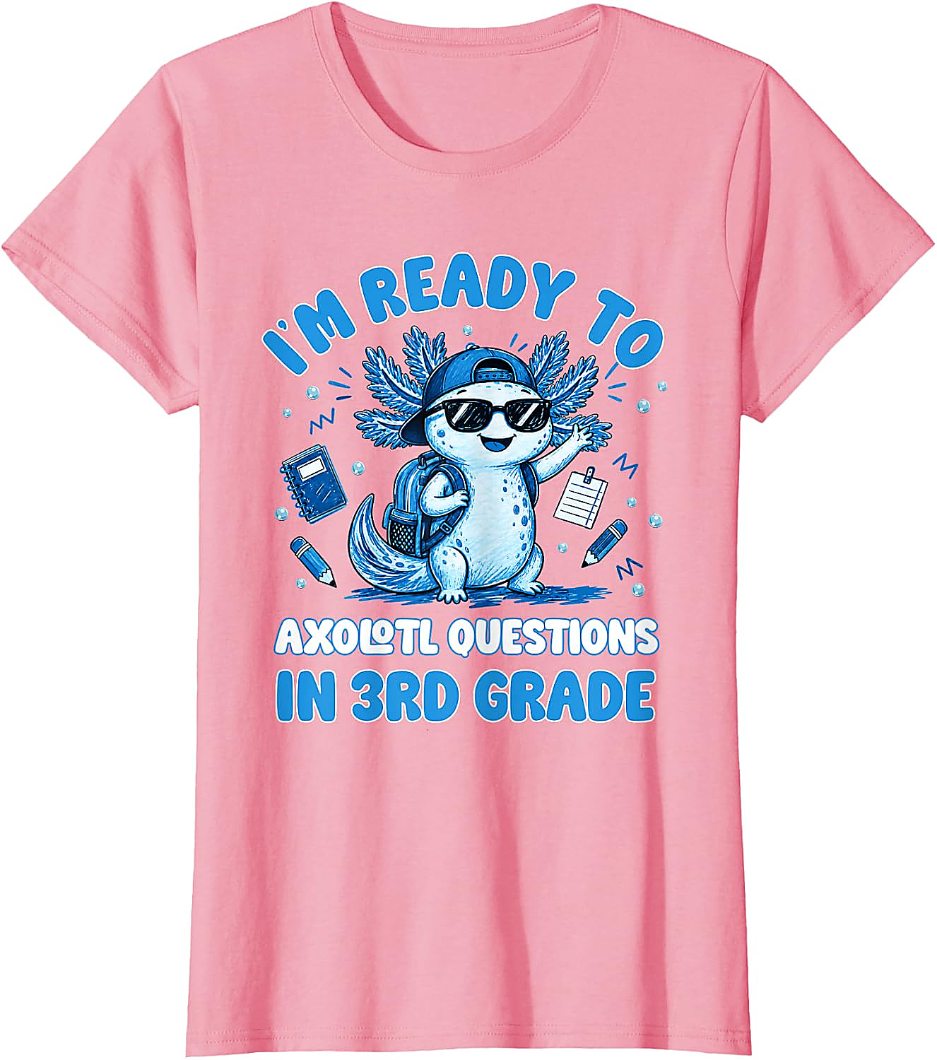 3rd Grade Axolotl T-Shirt | Funny Back to School Tee for Kids