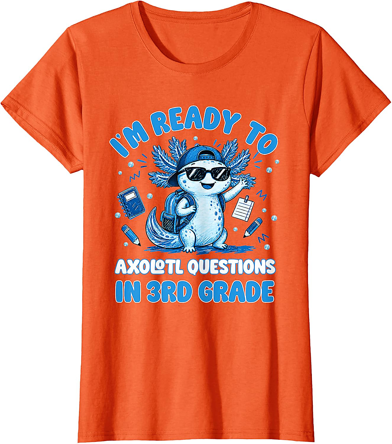 3rd Grade Axolotl T-Shirt | Funny Back to School Tee for Kids