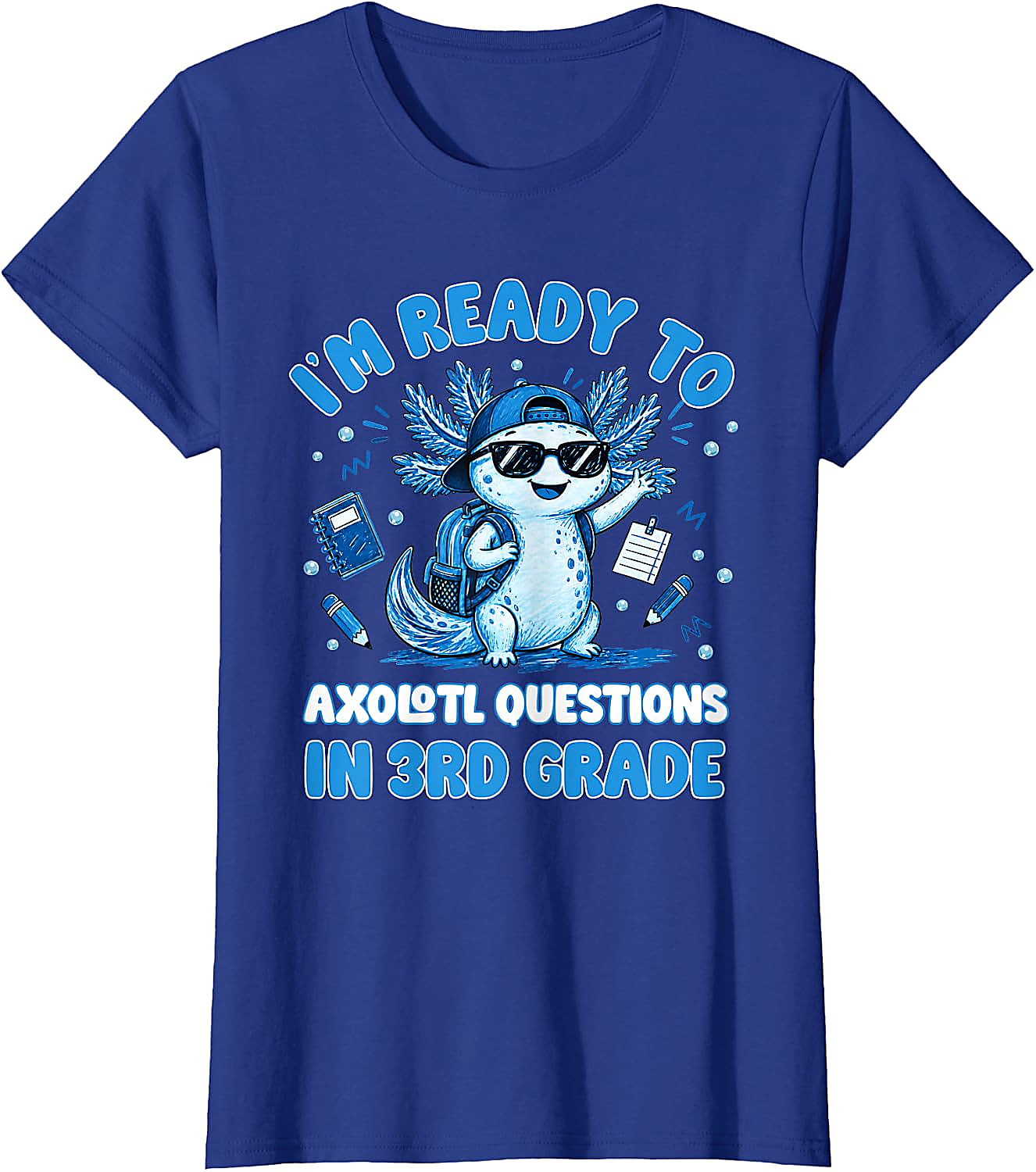 3rd Grade Axolotl T-Shirt | Funny Back to School Tee for Kids