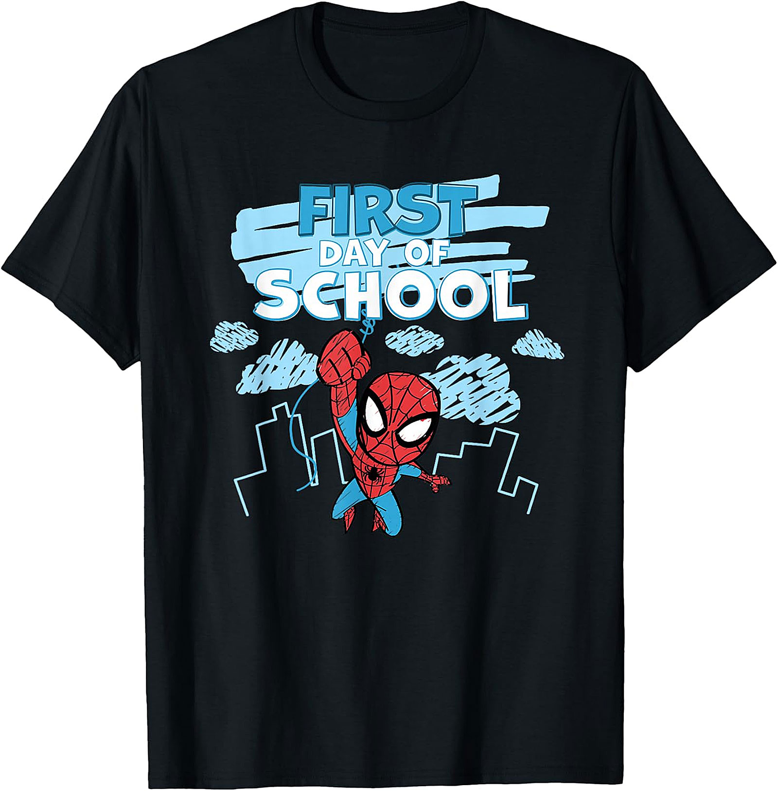 Spider-Man First Day of School Kids' T-Shirt | Black Marvel Tee