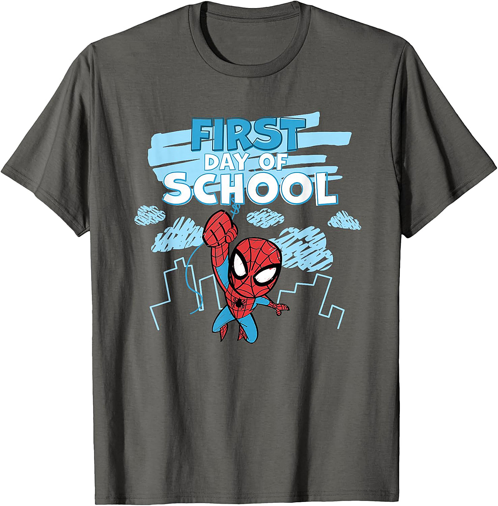 Spider-Man First Day of School Kids' T-Shirt | Black Marvel Tee