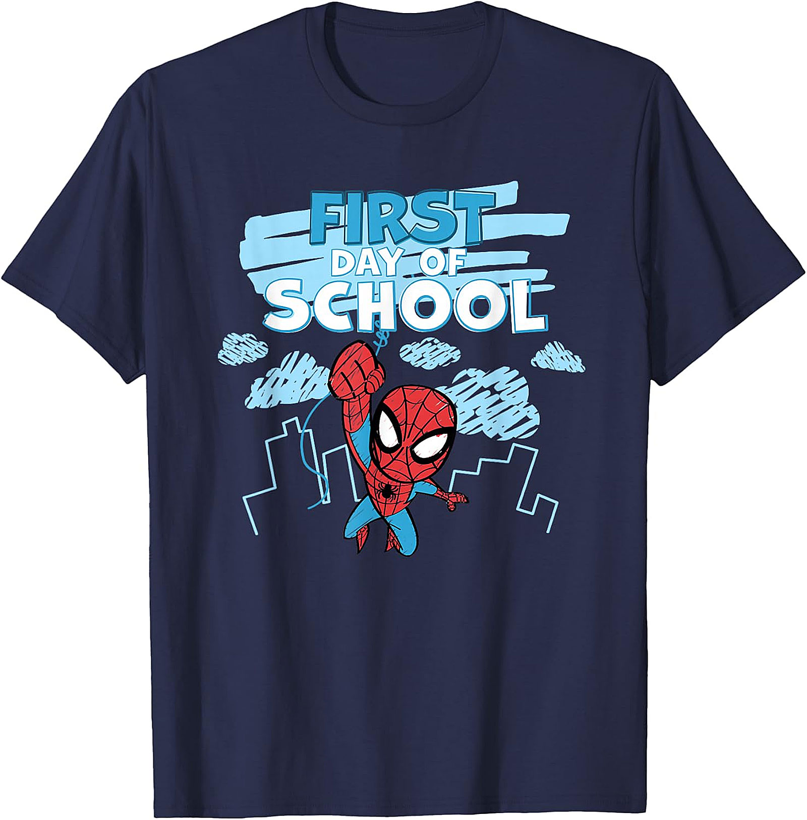 Spider-Man First Day of School Kids' T-Shirt | Black Marvel Tee