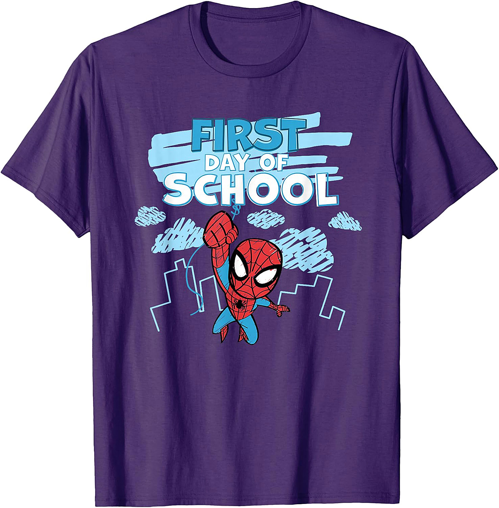 Spider-Man First Day of School Kids' T-Shirt | Black Marvel Tee