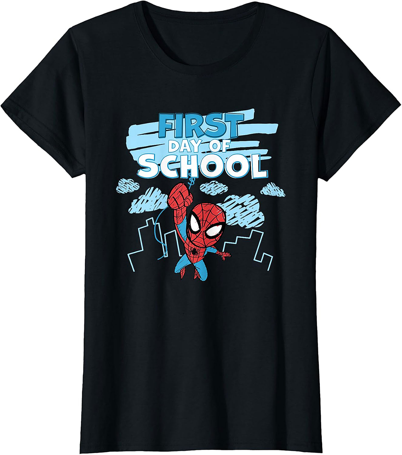 Spider-Man First Day of School Kids' T-Shirt | Black Marvel Tee