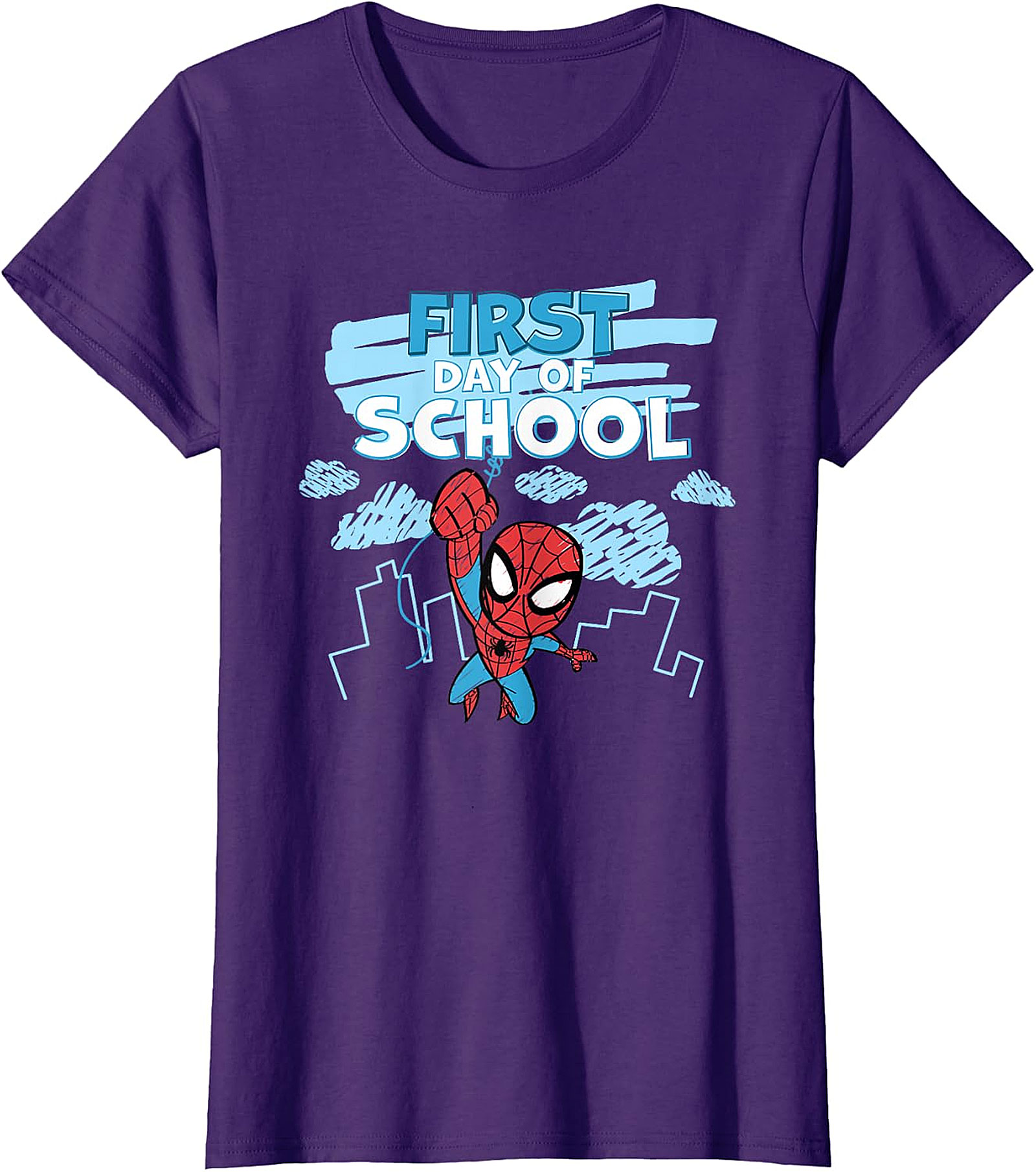 Spider-Man First Day of School Kids' T-Shirt | Black Marvel Tee