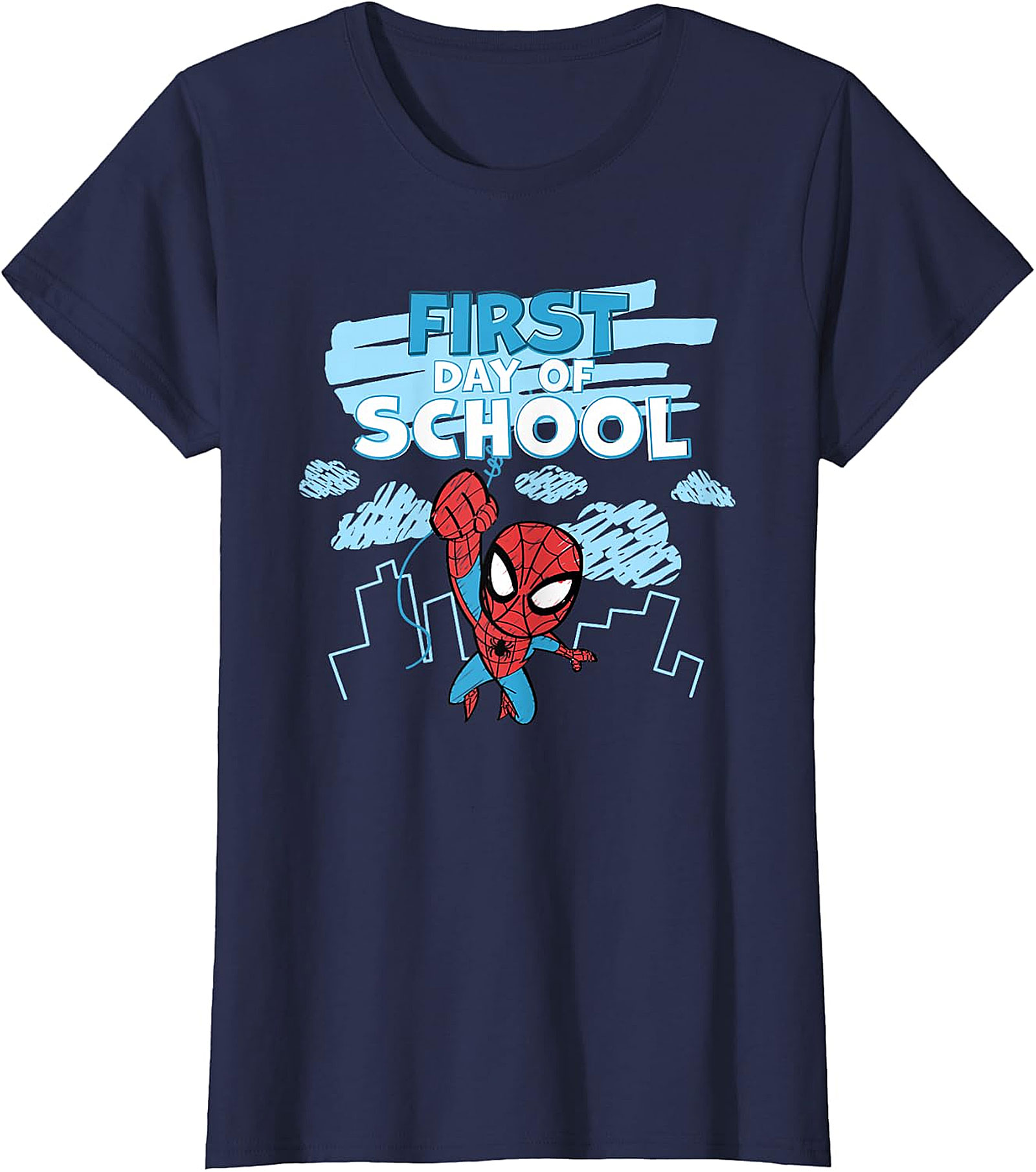 Spider-Man First Day of School Kids' T-Shirt | Black Marvel Tee