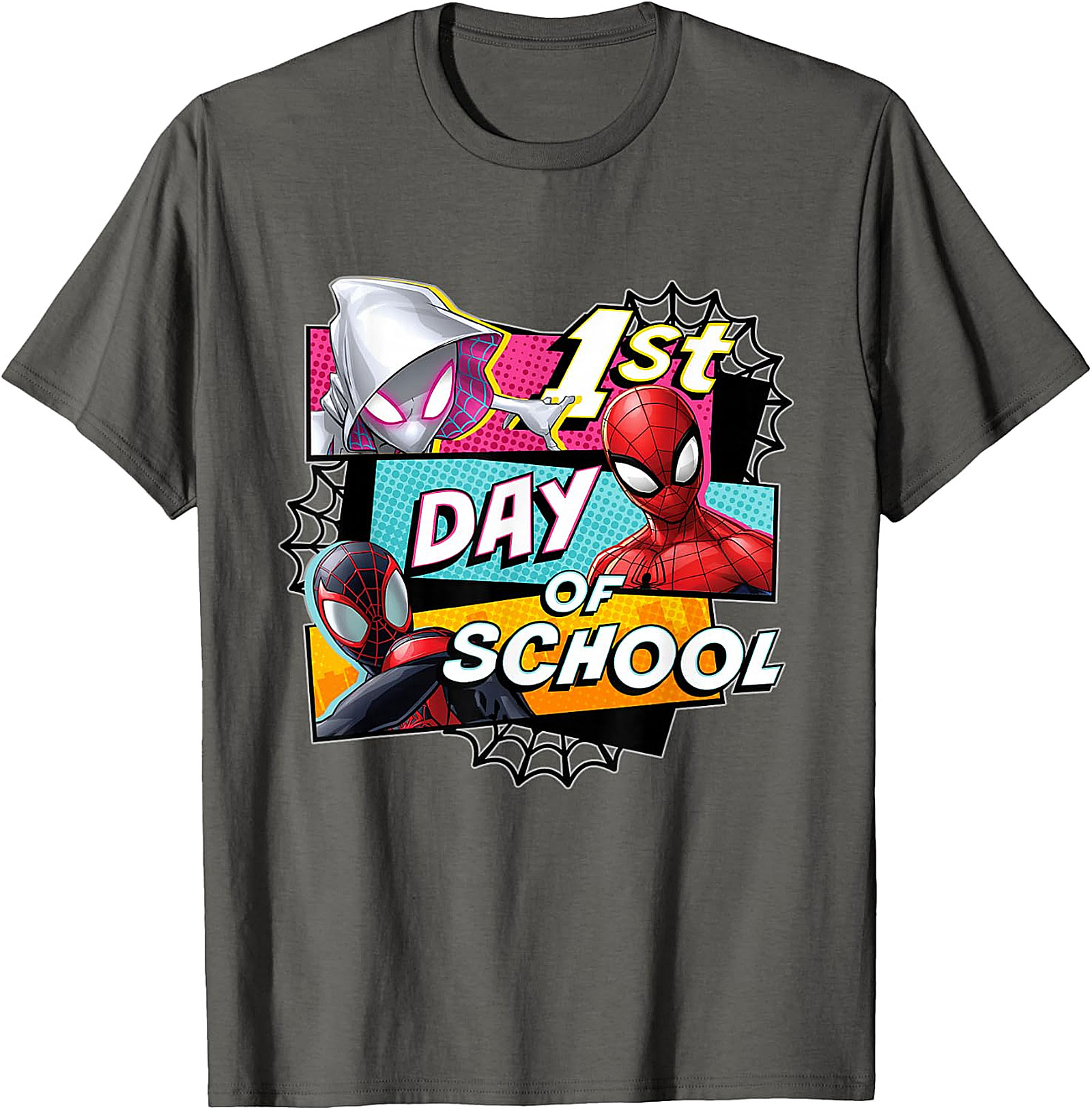 Marvel Spider-Verse 1st Day of School Kids' Orange Tee