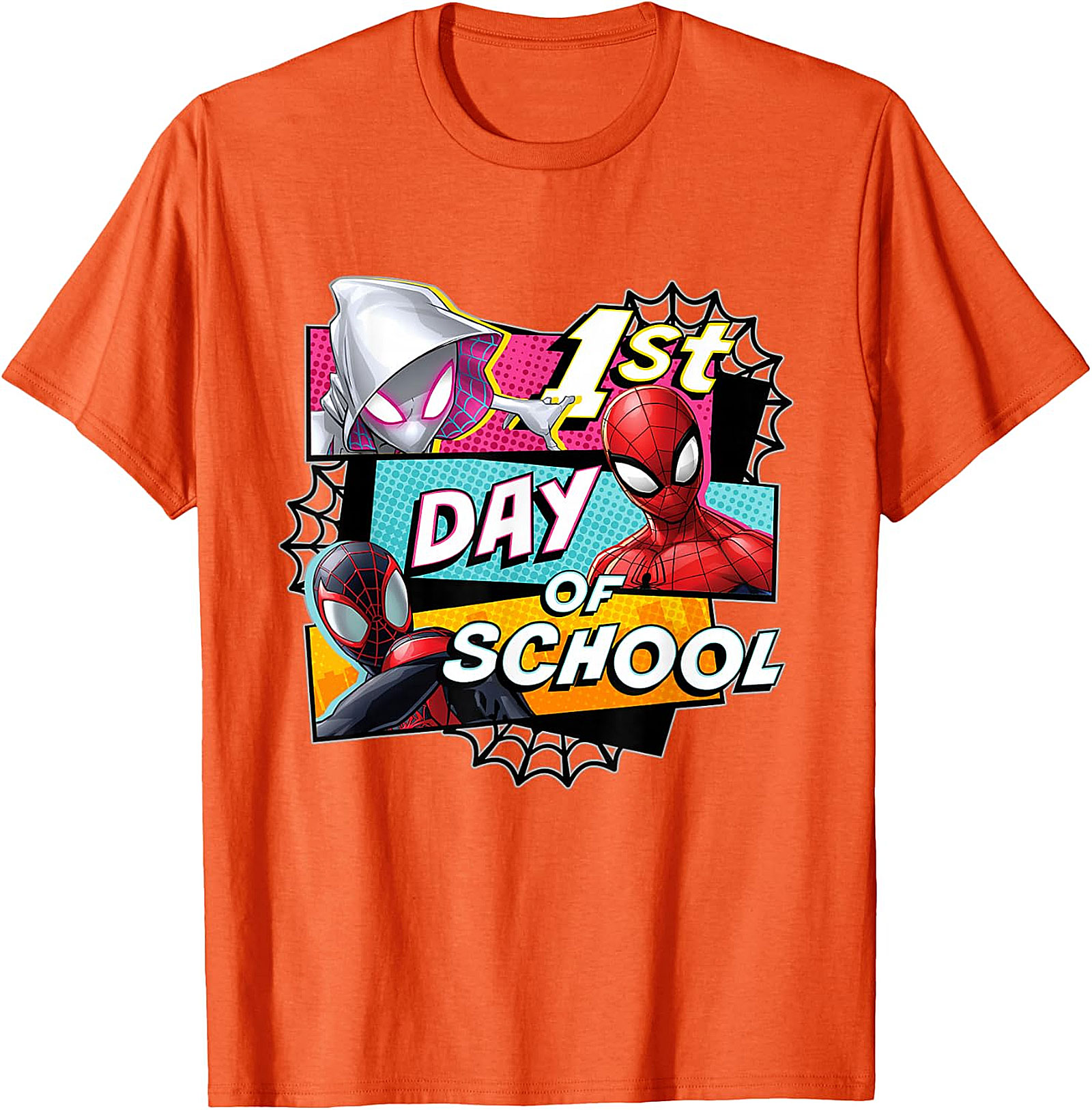 Marvel Spider-Verse 1st Day of School Kids' Orange Tee