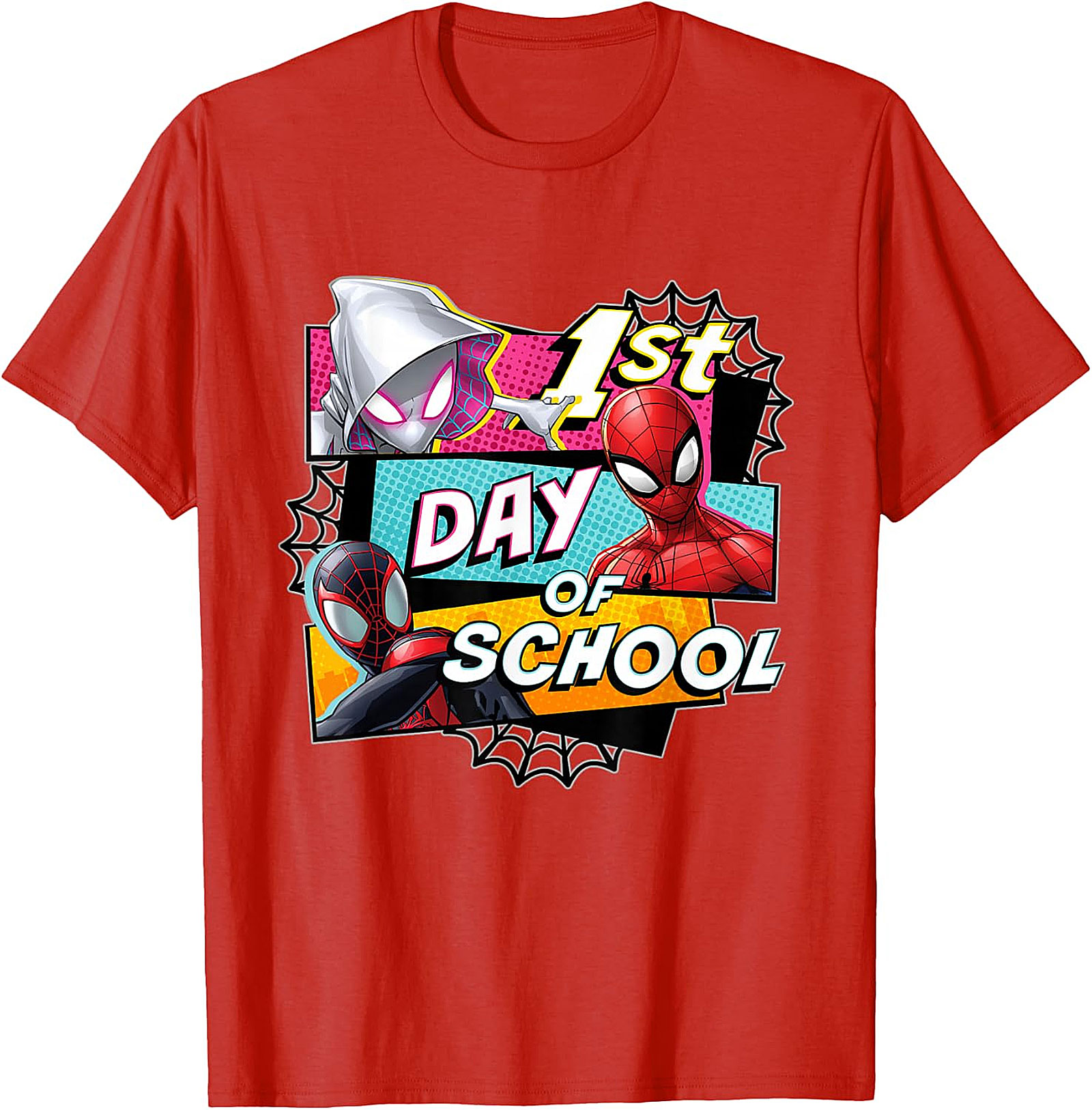 Marvel Spider-Verse 1st Day of School Kids' Orange Tee