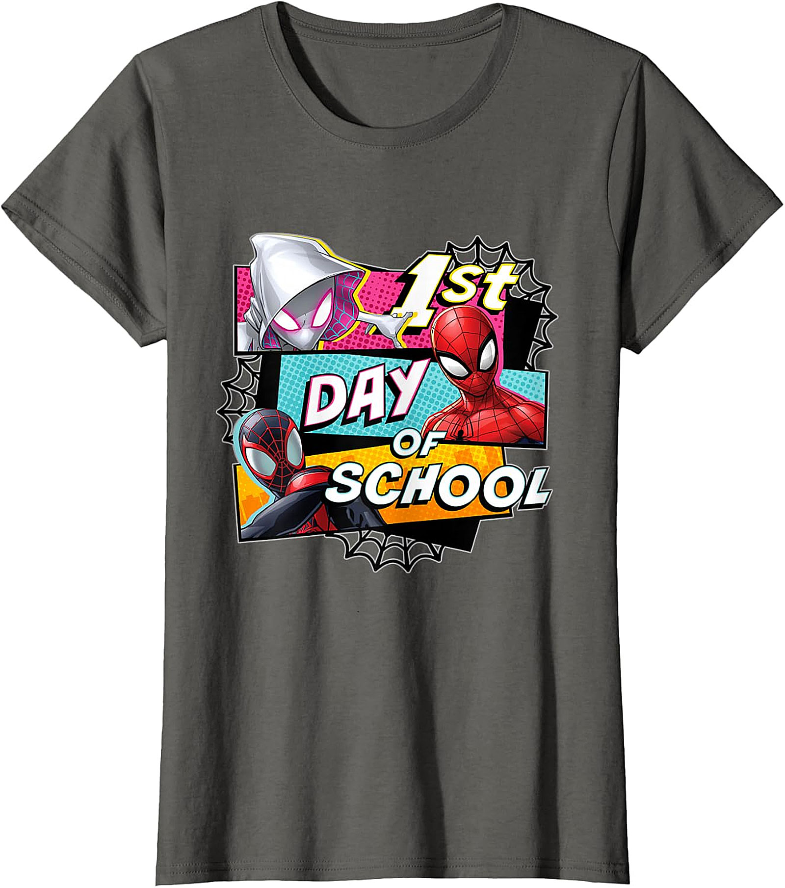 Marvel Spider-Verse 1st Day of School Kids' Orange Tee