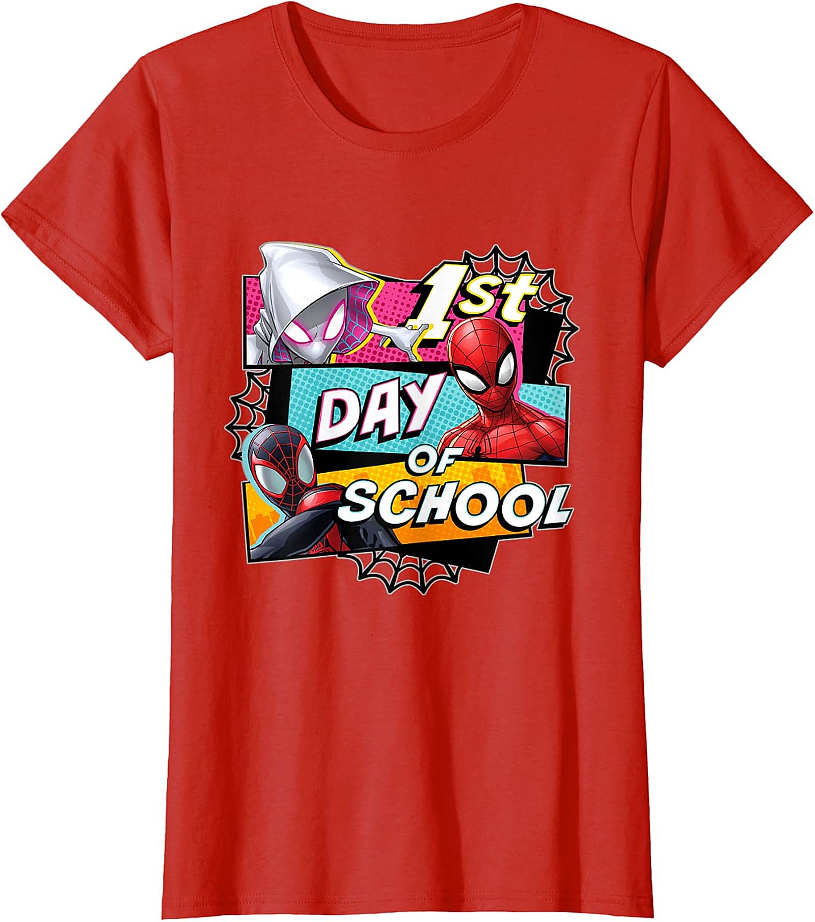 Marvel Spider-Verse 1st Day of School Kids' Orange Tee